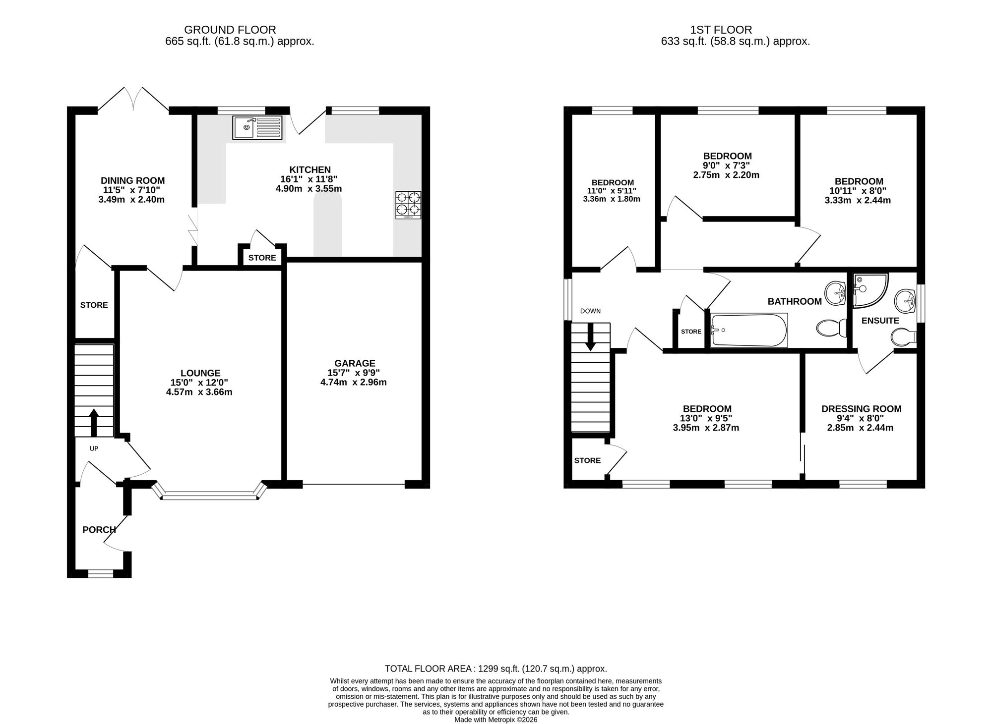 Floorplan of 4 bedroom Detached House for sale, Inglewood Avenue, Mickleover, Derbyshire, DE3