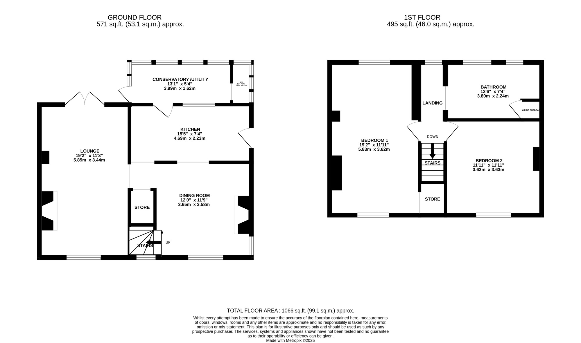 Floorplan of 2 bedroom Detached House for sale, Shop Lane, Nether Heage, Derbyshire, DE56