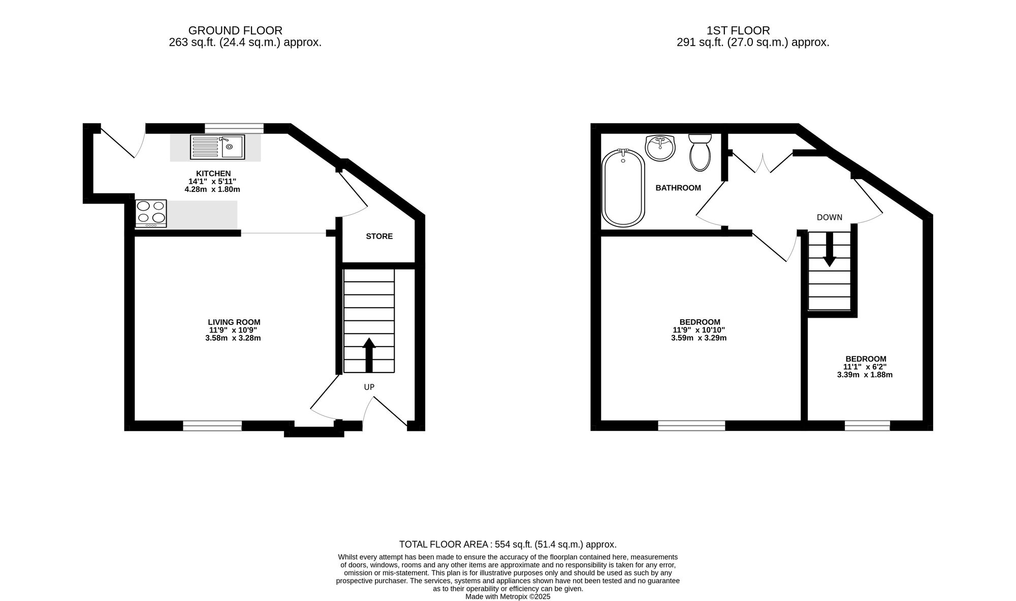 Floorplan of 2 bedroom Semi Detached House for sale, Bent Lane, Matlock, Derbyshire, DE4