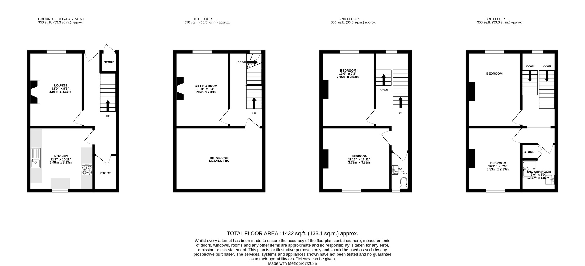 Floorplan of 4 bedroom Mid Terrace House for sale, King Street, Belper, Derbyshire, DE56