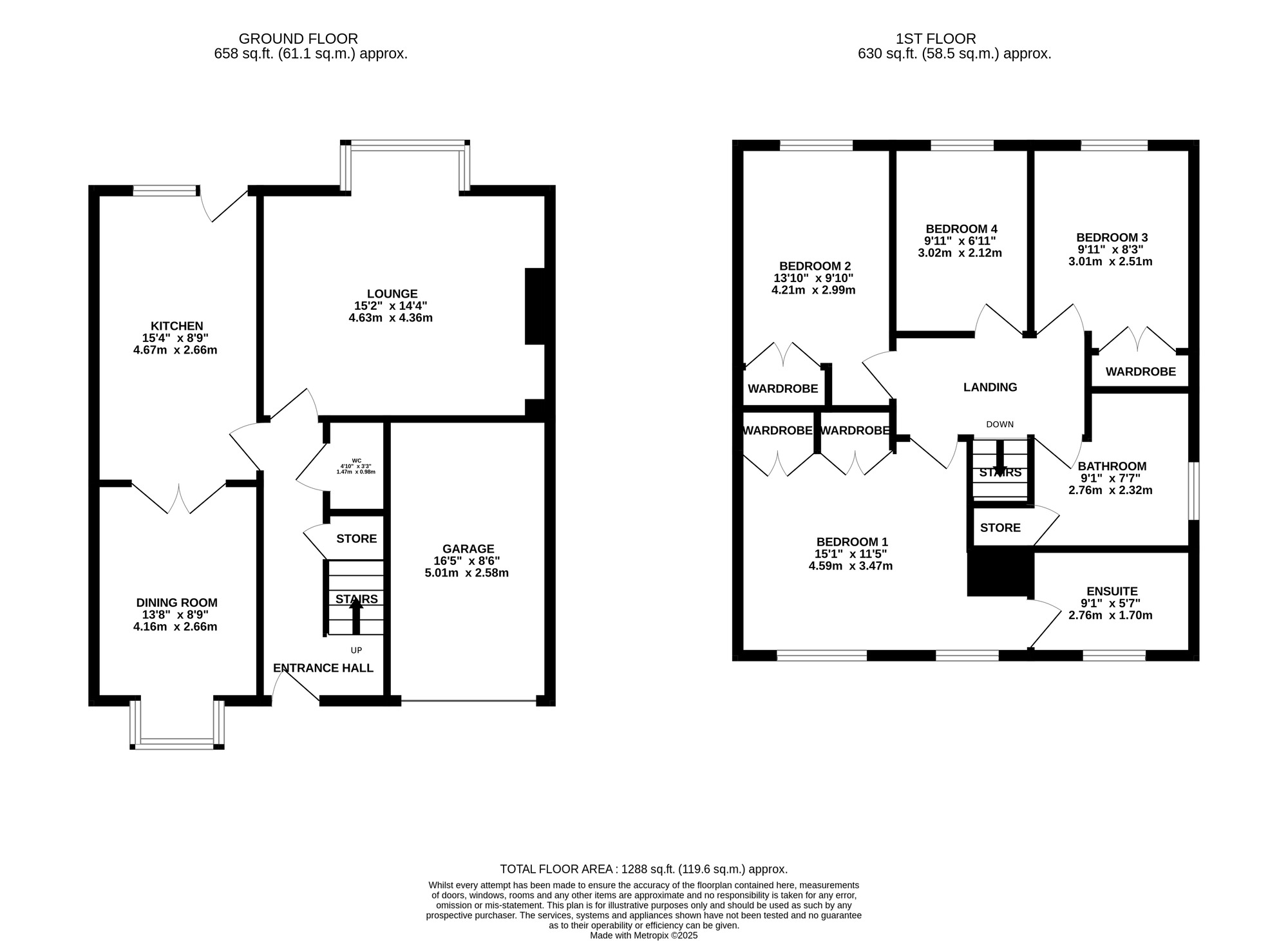 Floorplan of 4 bedroom Detached House for sale, Martindale Court, Belper, Derbyshire, DE56