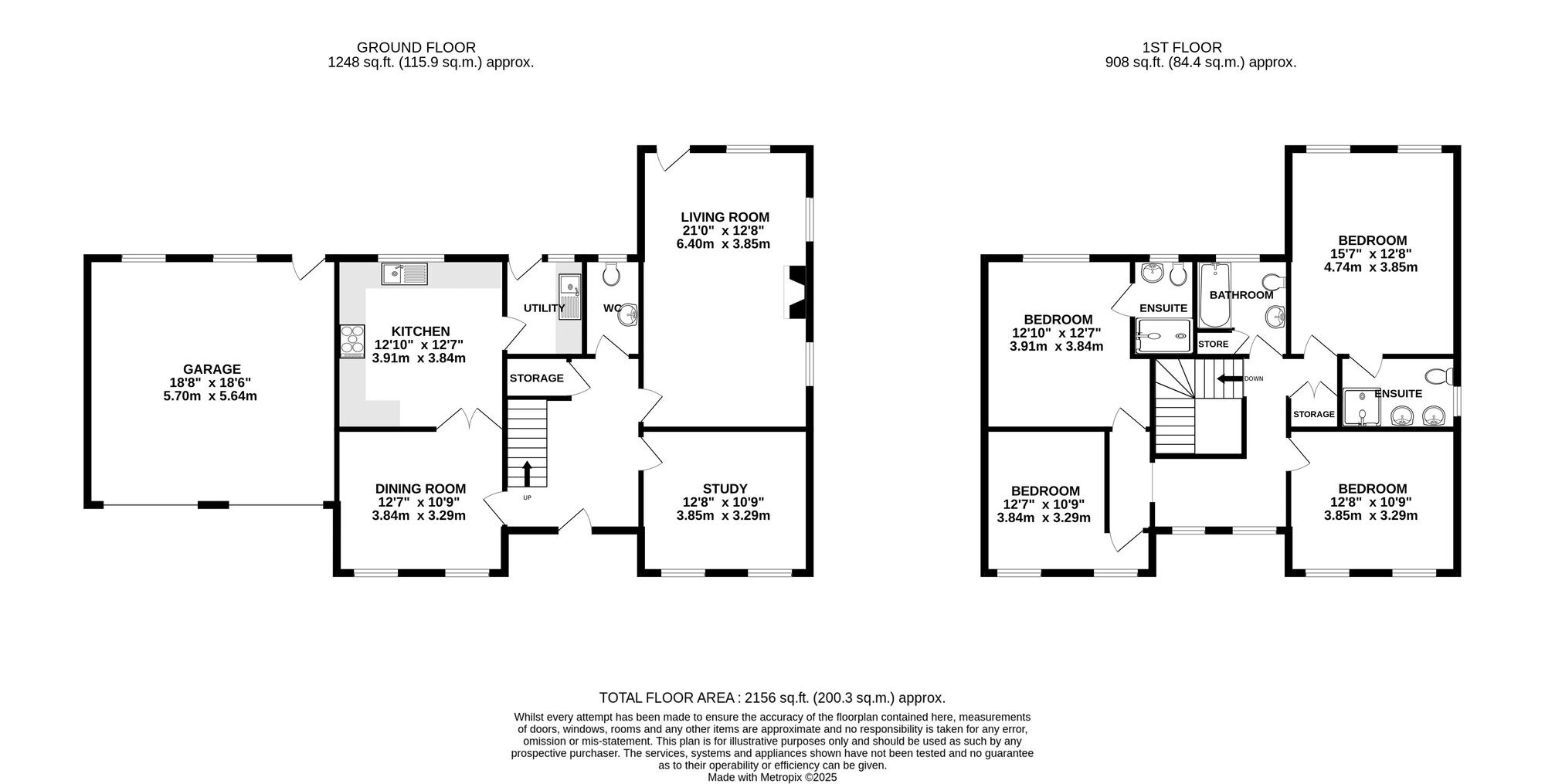 Floorplan of 4 bedroom Detached House for sale, Roes Lane, Crich, Derbyshire, DE4