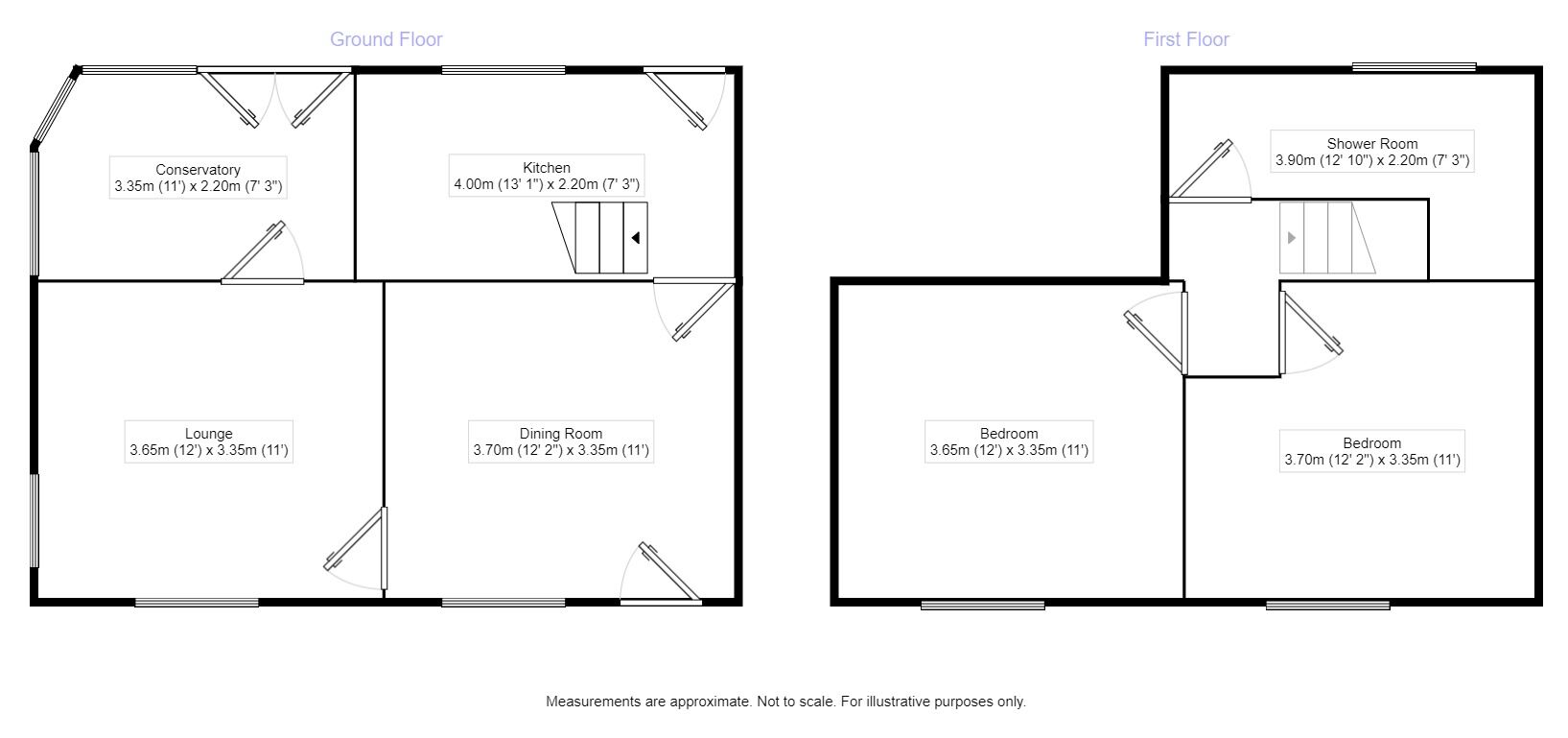 Floorplan of 2 bedroom Semi Detached House for sale, Kilbourne Road, Belper, Derbyshire, DE56