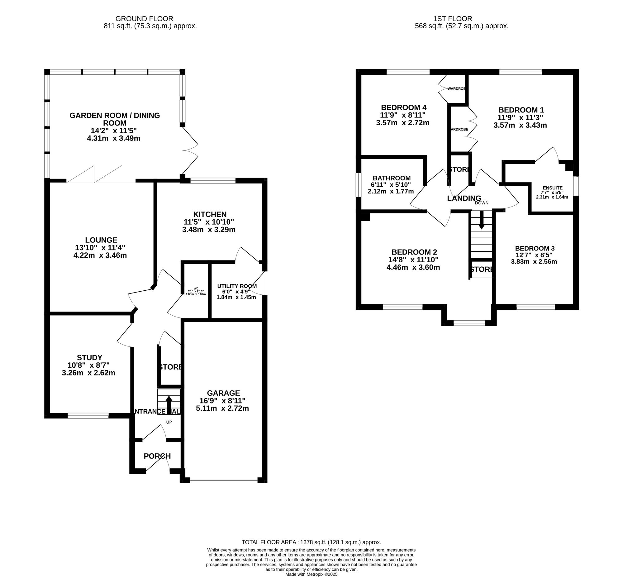 Floorplan of 4 bedroom Detached House for sale, Bradwell Way, Belper, Derbyshire, DE56