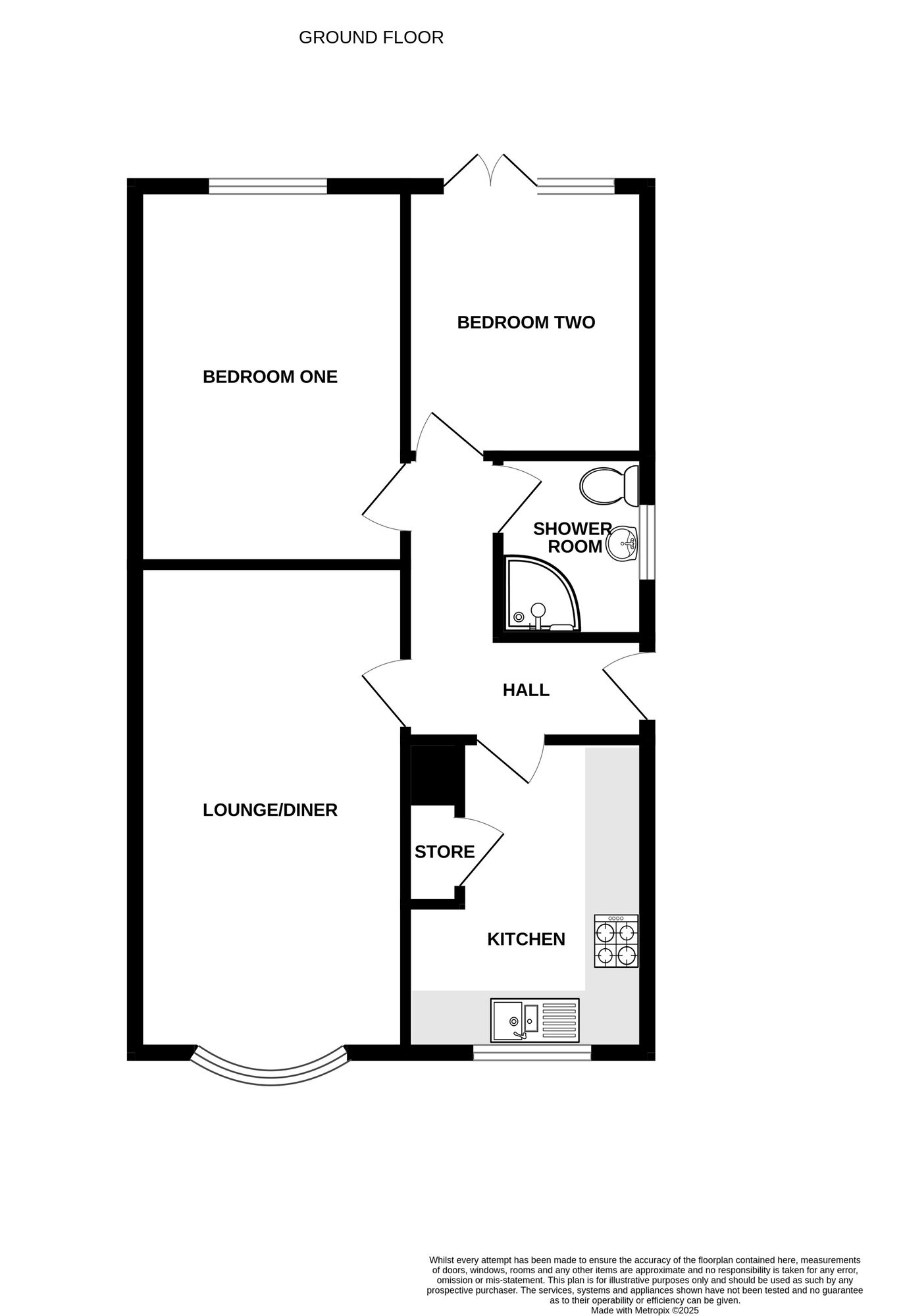 Floorplan of 2 bedroom Detached Bungalow for sale, Holbrook View, Kilburn, Derbyshire, DE56