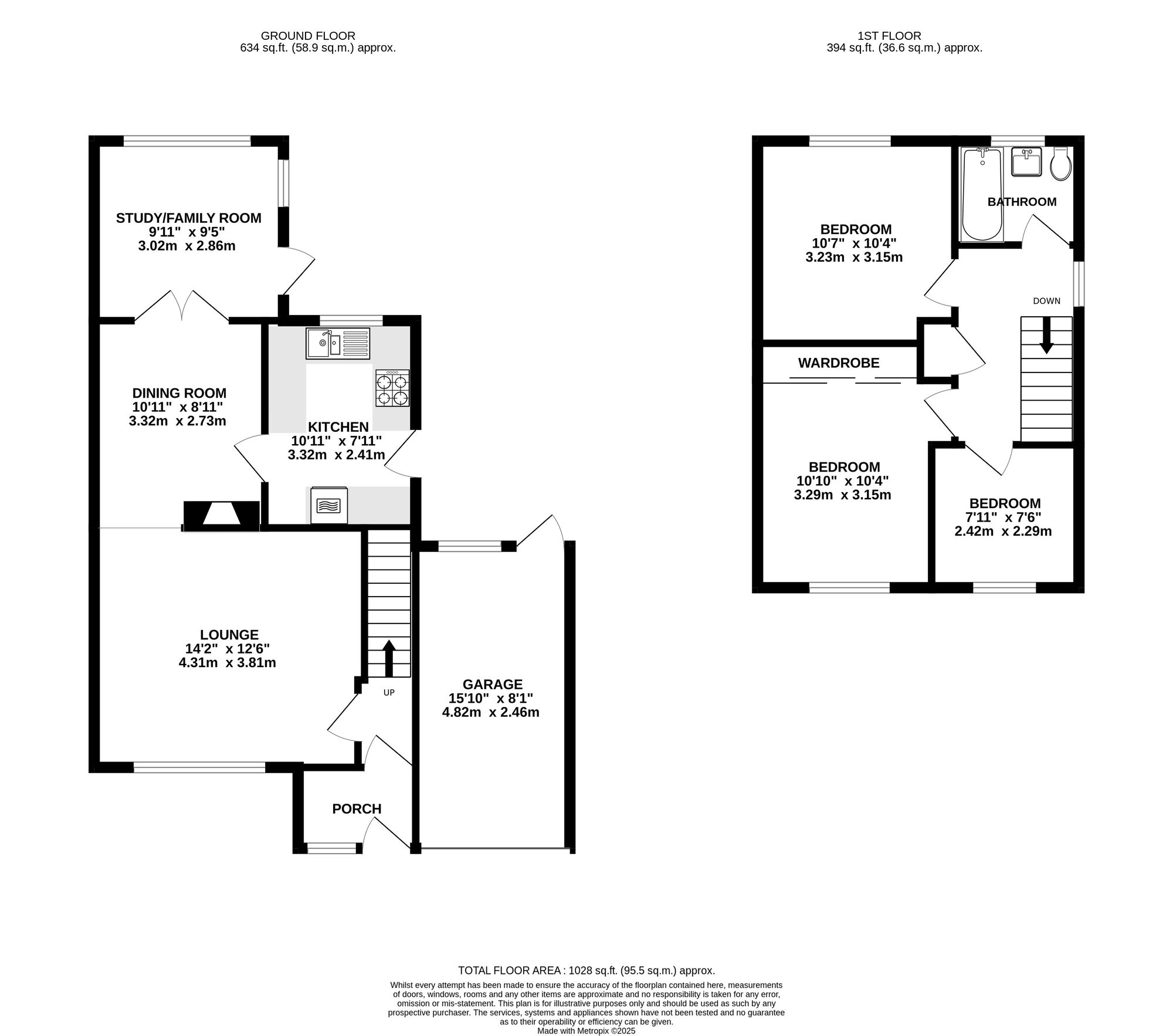 Floorplan of 3 bedroom Detached House for sale, Ladywood Avenue, Belper, Derbyshire, DE56