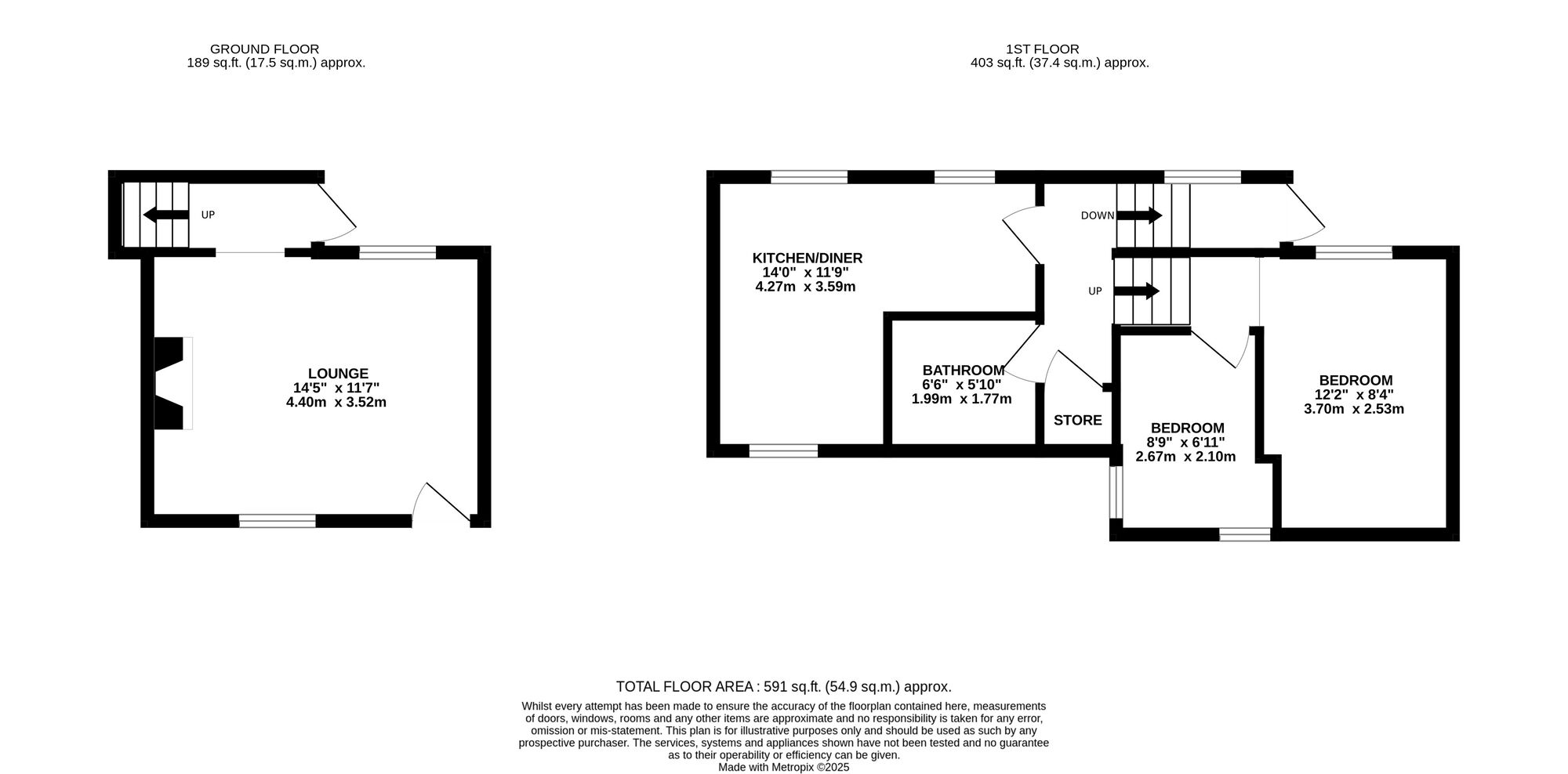 Floorplan of 2 bedroom End Terrace House for sale, Short Row, Belper, Derbyshire, DE56