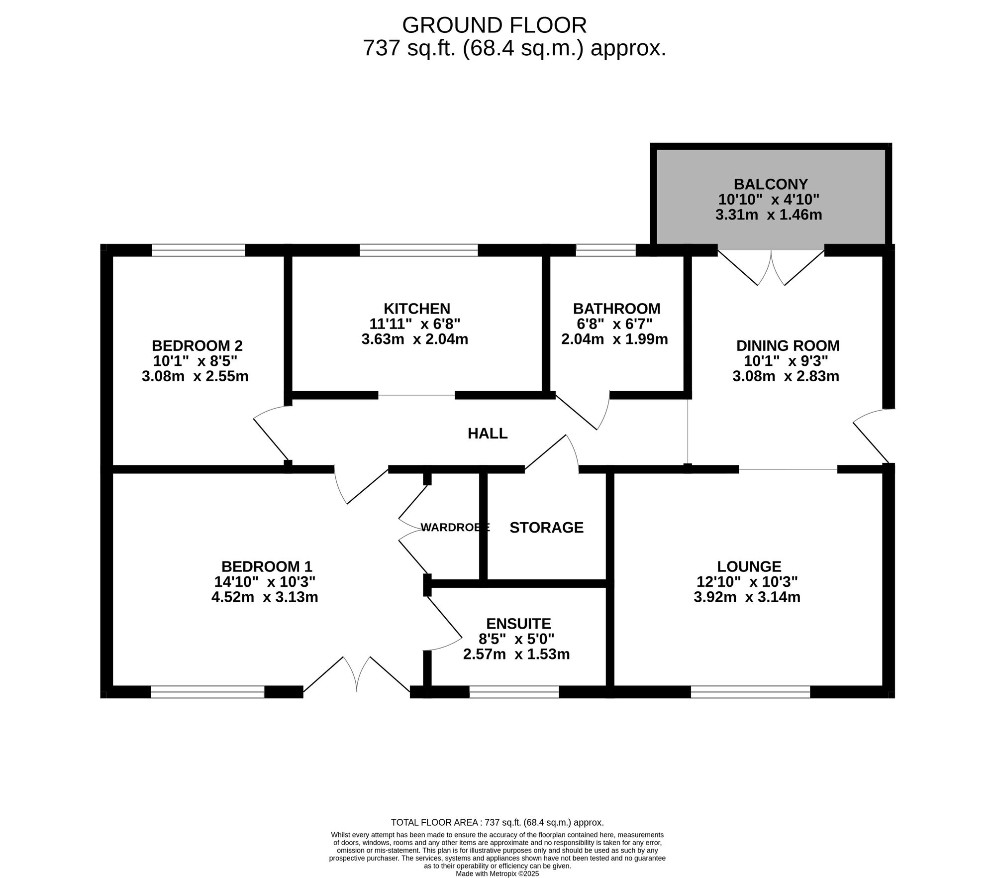 Floorplan of 2 bedroom  Flat to rent, Millers Way, Milford, Derbyshire, DE56