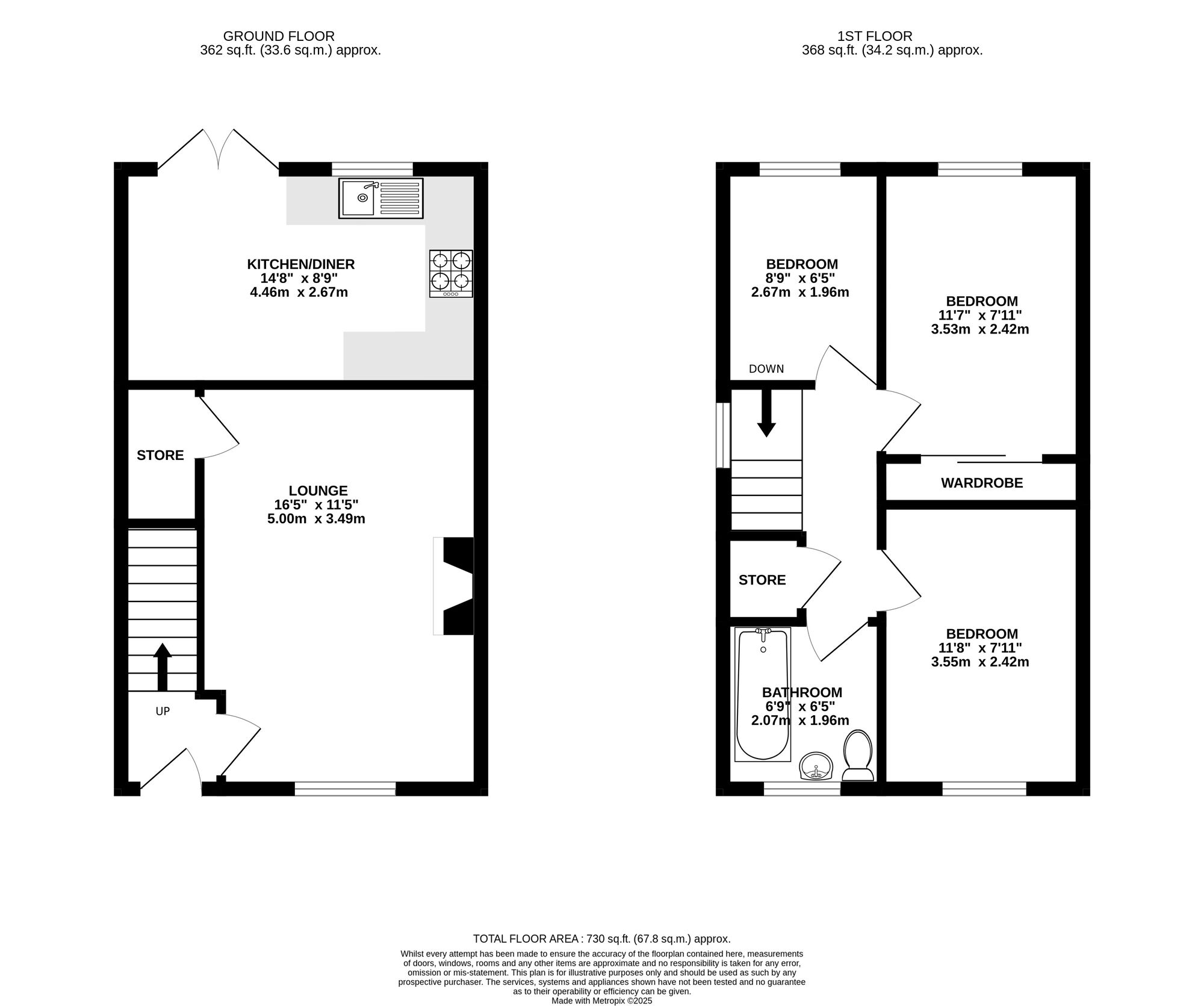 Floorplan of 3 bedroom Semi Detached House for sale, Cedar Grove, Belper, Derbyshire, DE56