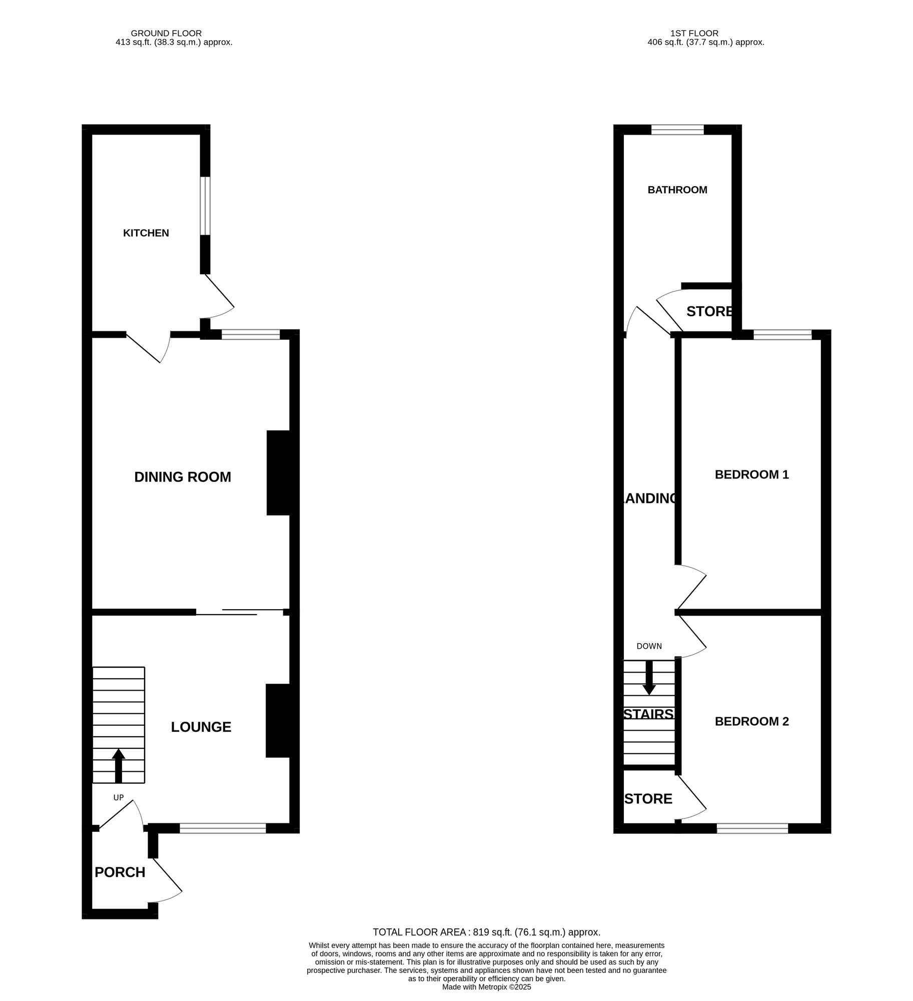 Floorplan of 2 bedroom End Terrace House to rent, Marsh Lane, Belper, Derbyshire, DE56