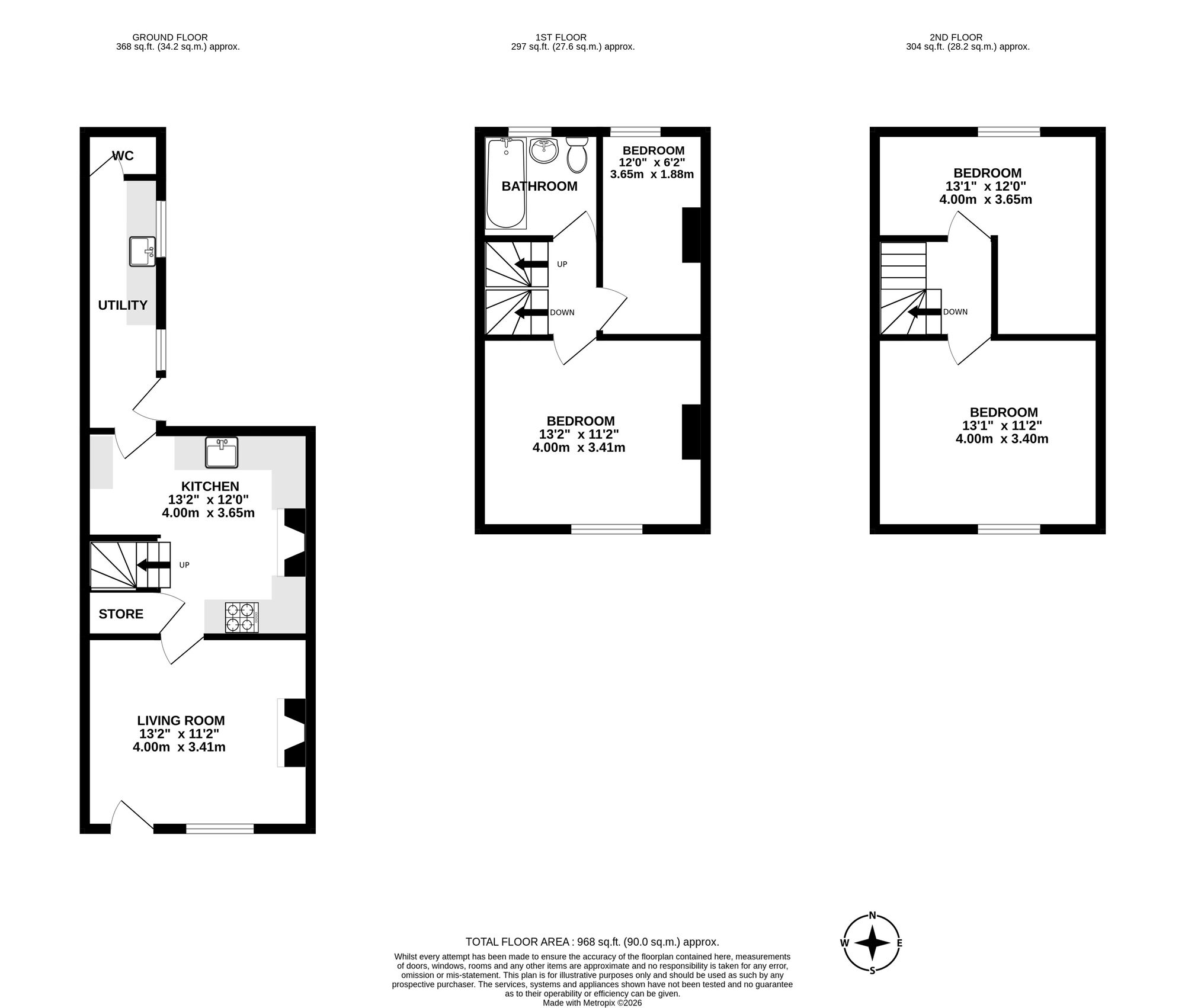 Floorplan of 4 bedroom Mid Terrace House for sale, Chapel Street, Belper, Derbyshire, DE56