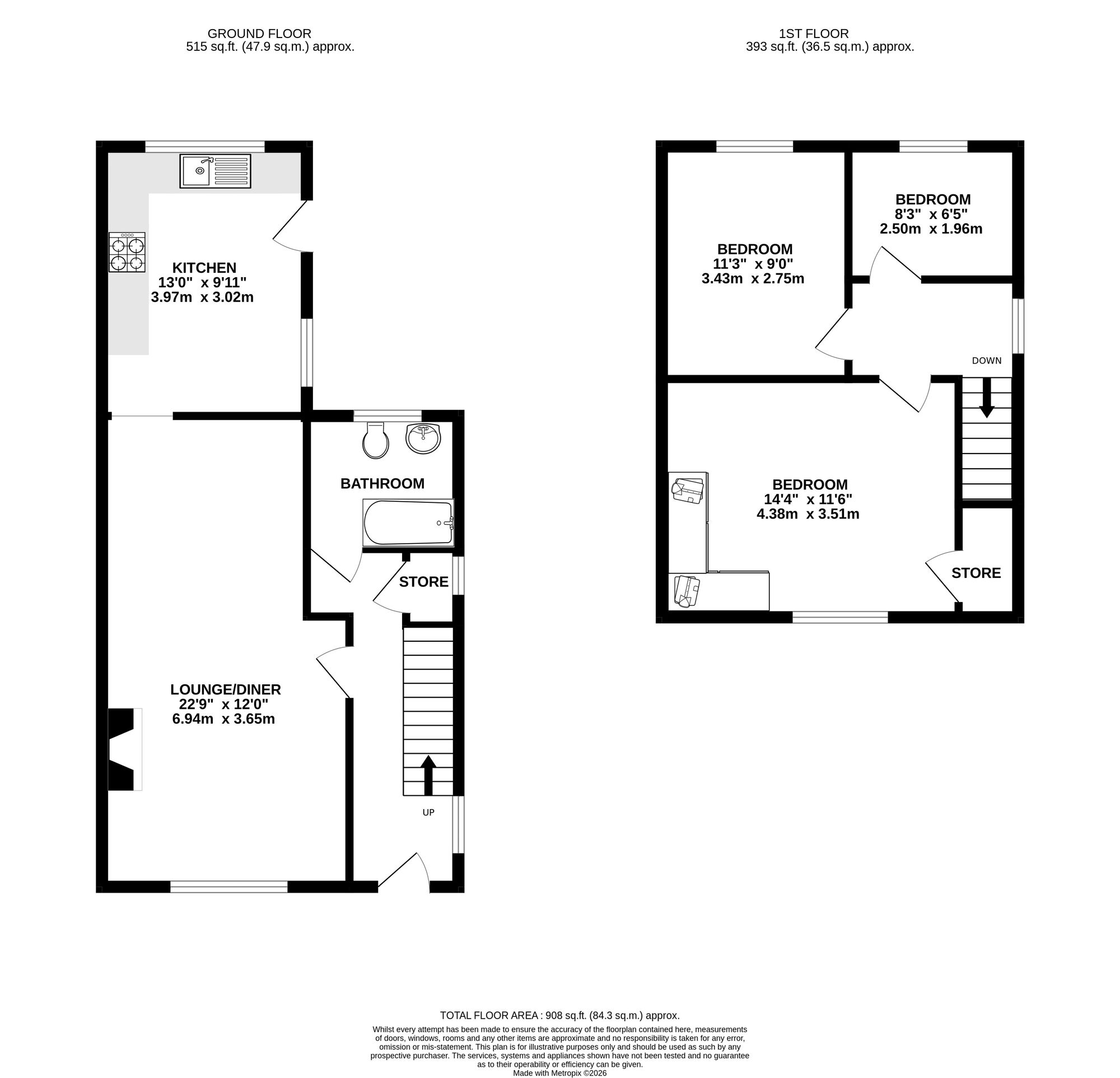 Floorplan of 3 bedroom Detached House for sale, Derby Road, Lower Kilburn, Derbyshire, DE56