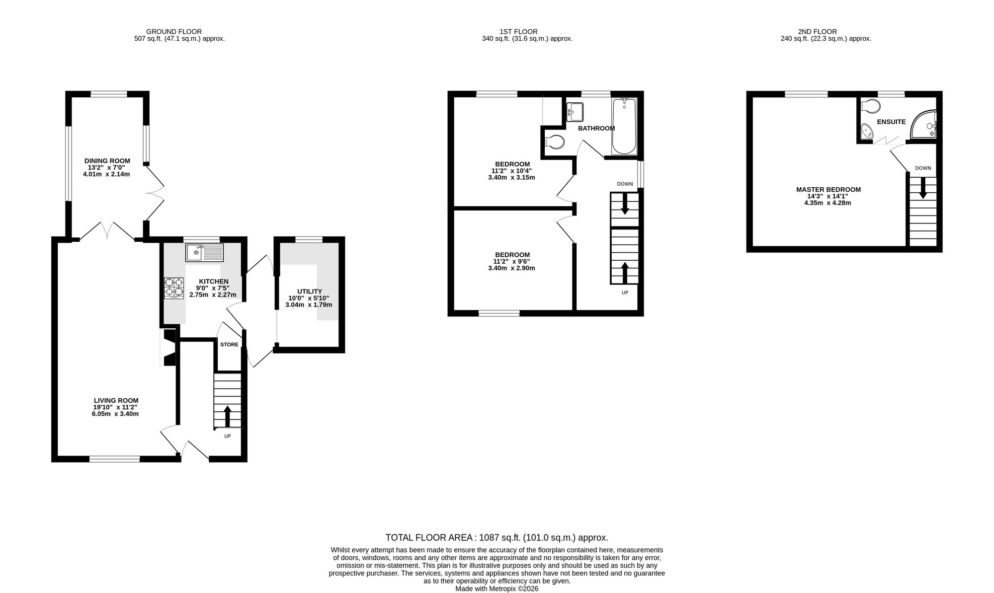 Floorplan of 3 bedroom Semi Detached House for sale, Jeffries Lane, Crich, Derbyshire, DE4