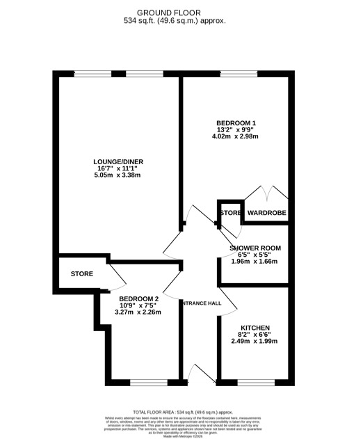 Floorplan of 2 bedroom Flat for sale, Bridge Street, Belper, Derbyshire, DE56