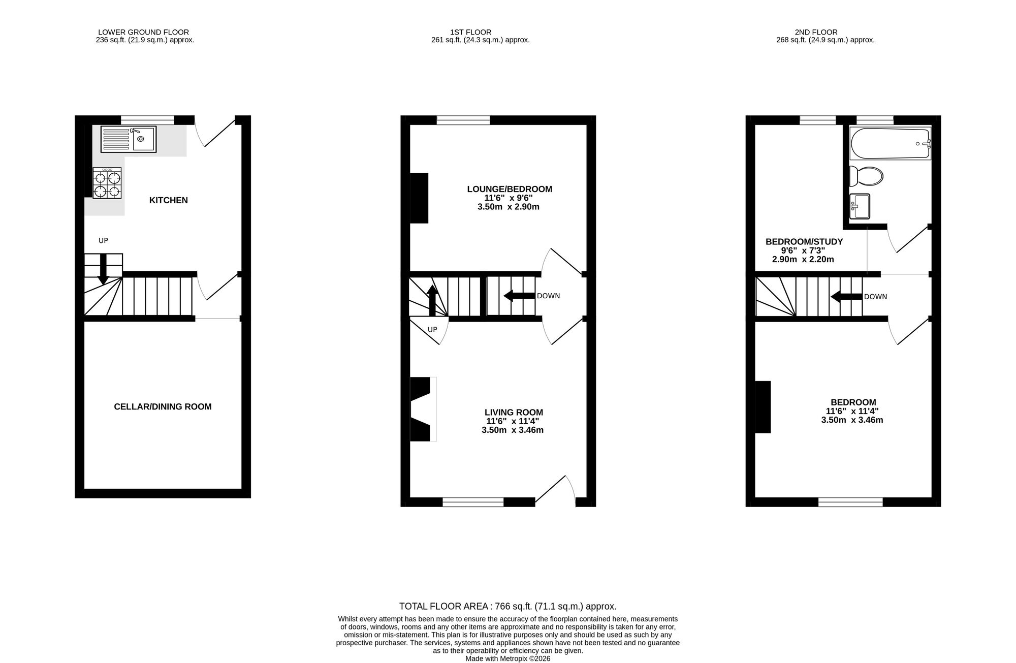 Floorplan of 2 bedroom End Terrace House for sale, Nottingham Road, Belper, Derbyshire, DE56