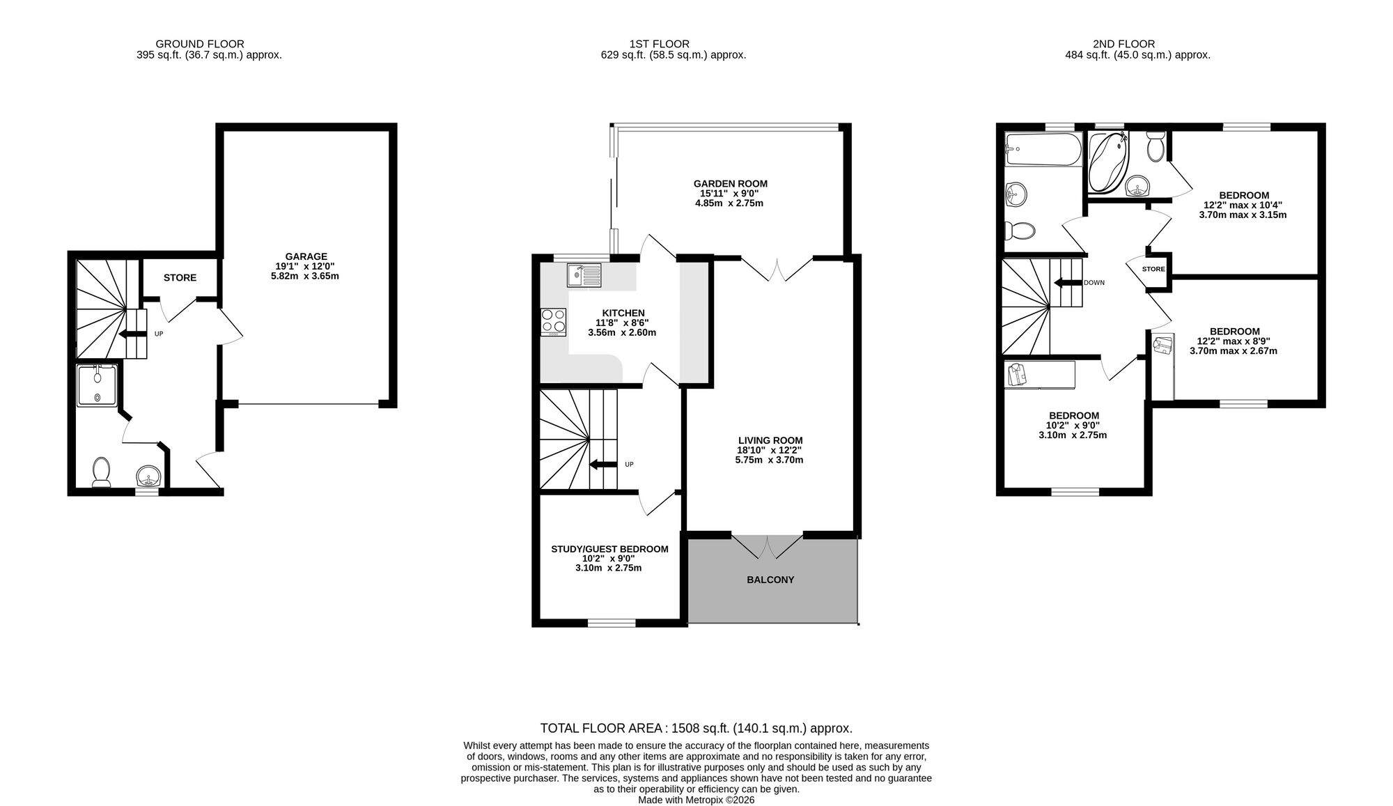 Floorplan of 4 bedroom Detached House for sale, Woodlea Grove, Little Eaton, Derbyshire, DE21