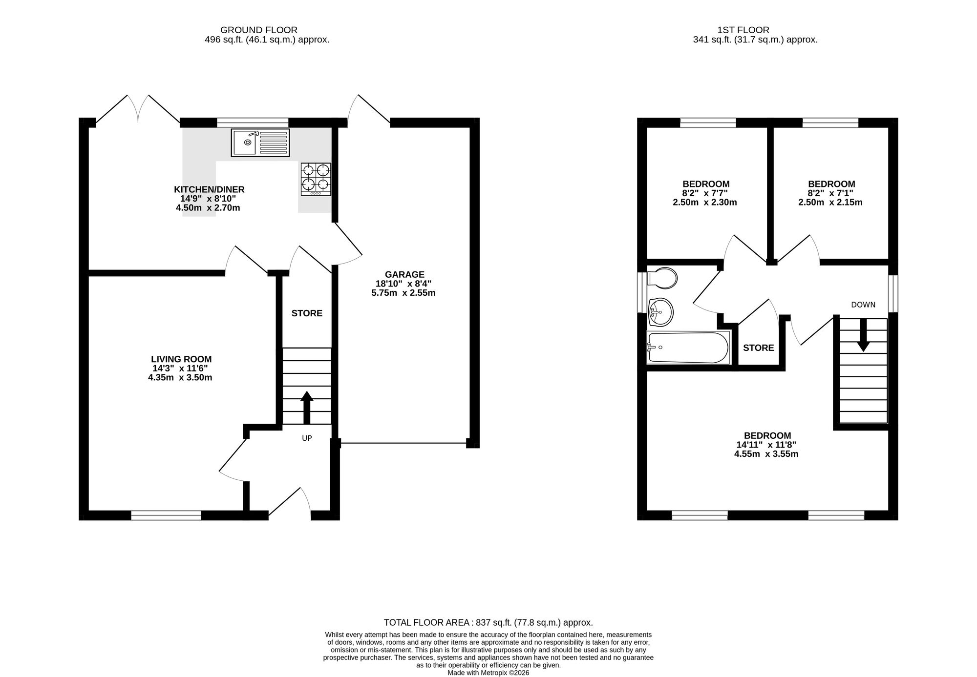 Floorplan of 3 bedroom Detached House for sale, Coach Road, Codnor Park, Nottingham, NG16