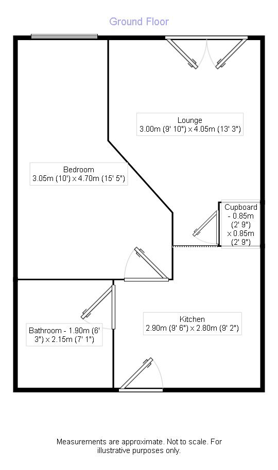 Floorplan of 1 bedroom Flat for sale, Springwood Gardens, Belper, Derbyshire, DE56