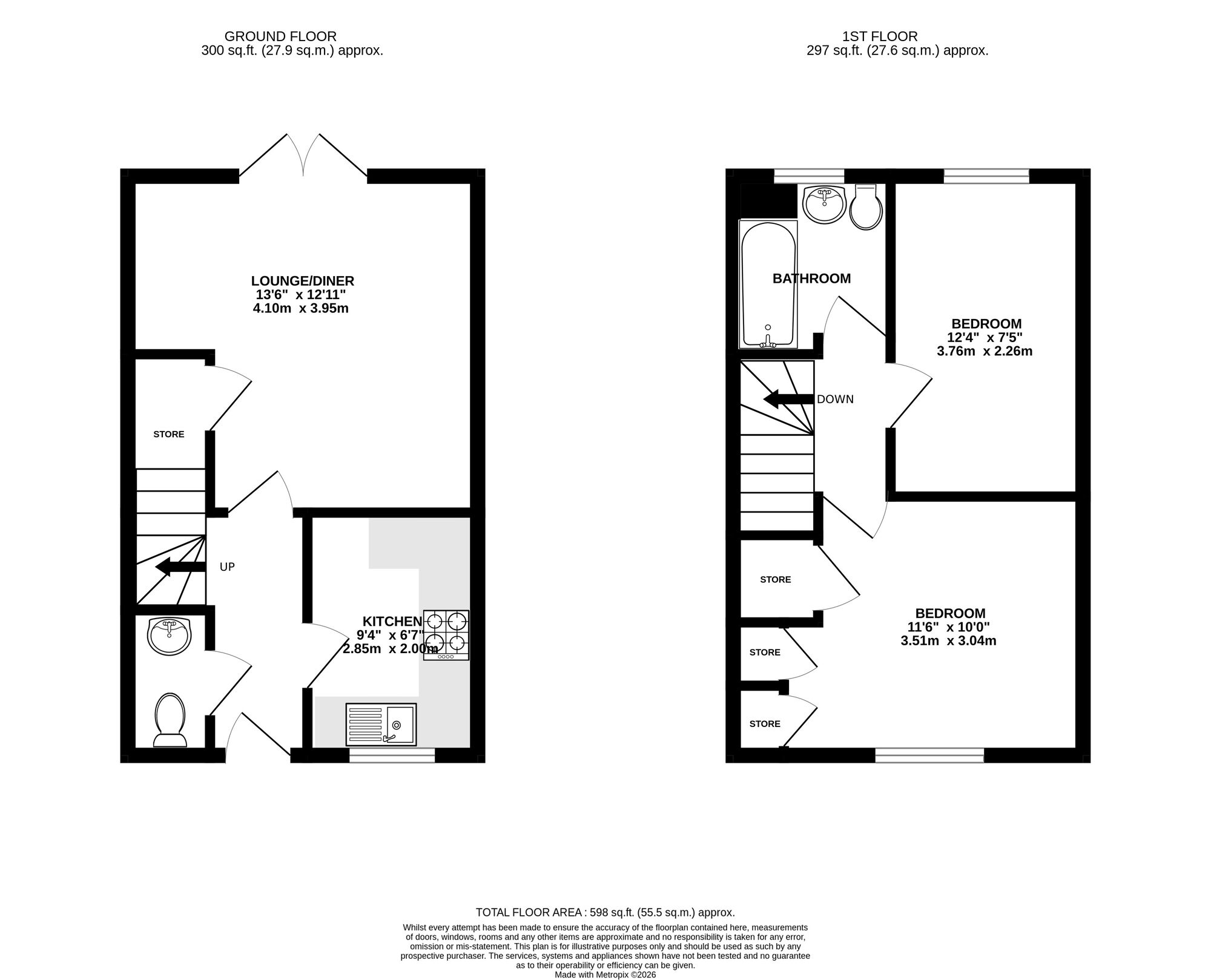 Floorplan of 2 bedroom Mid Terrace House for sale, Matlock Road, Belper, Derbyshire, DE56