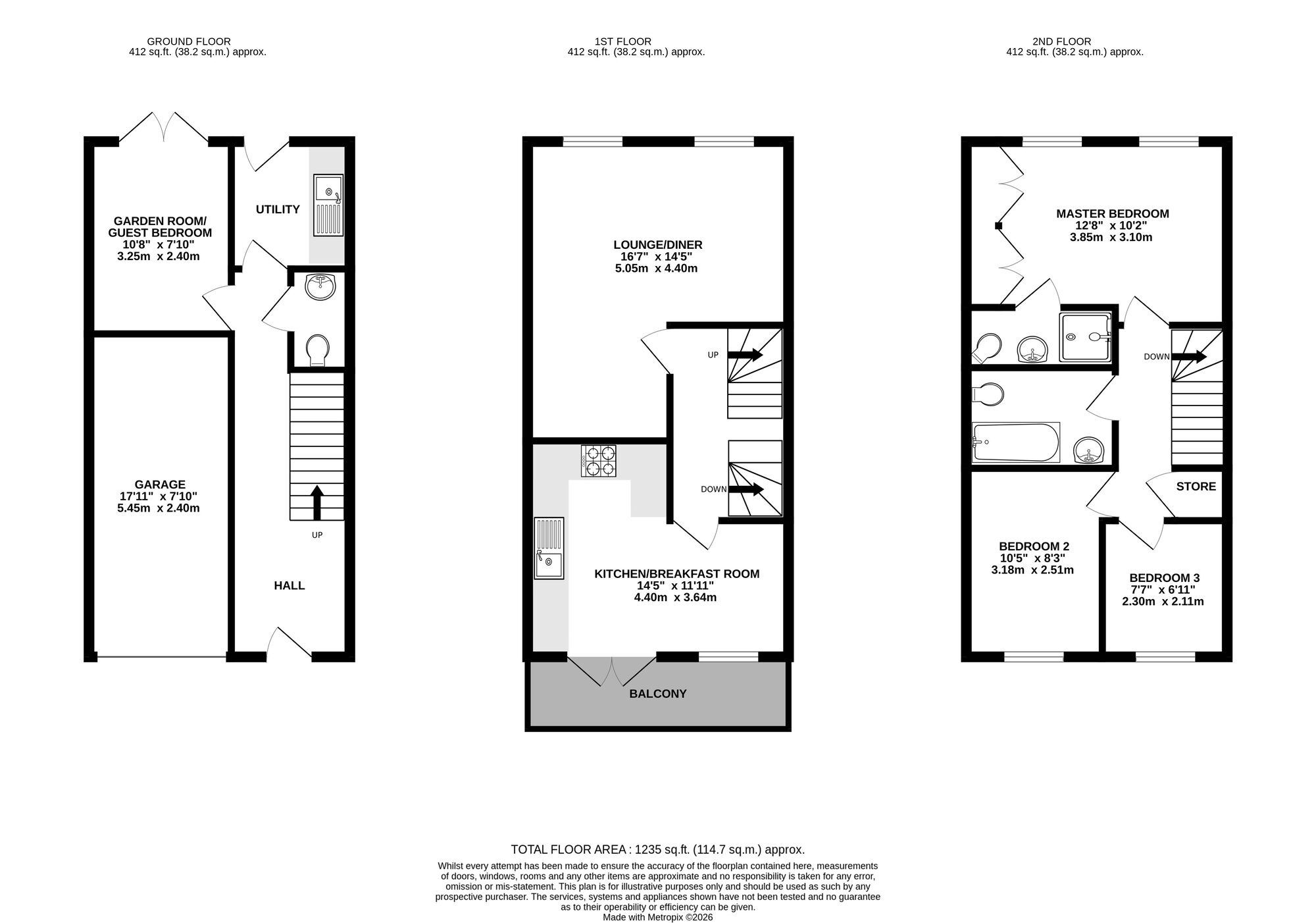 Floorplan of 4 bedroom Mid Terrace House for sale, St. Laurence Gardens, Belper, Derbyshire, DE56