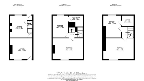 Floorplan of 3 bedroom Mid Terrace House for sale, Chapel Street, Belper, Derbyshire, DE56