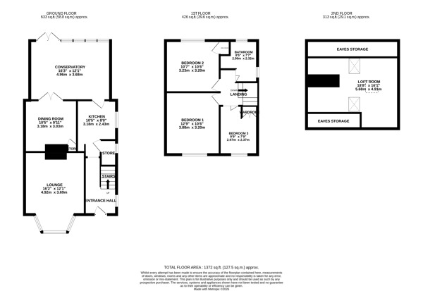 Floorplan of 3 bedroom Semi Detached House for sale, Bargate Road, Belper, Derbyshire, DE56