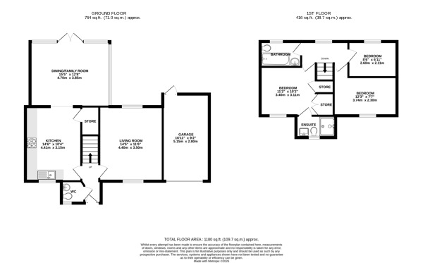 Floorplan of 3 bedroom Detached House for sale, Belrope Acre, Belper, Derbyshire, DE56
