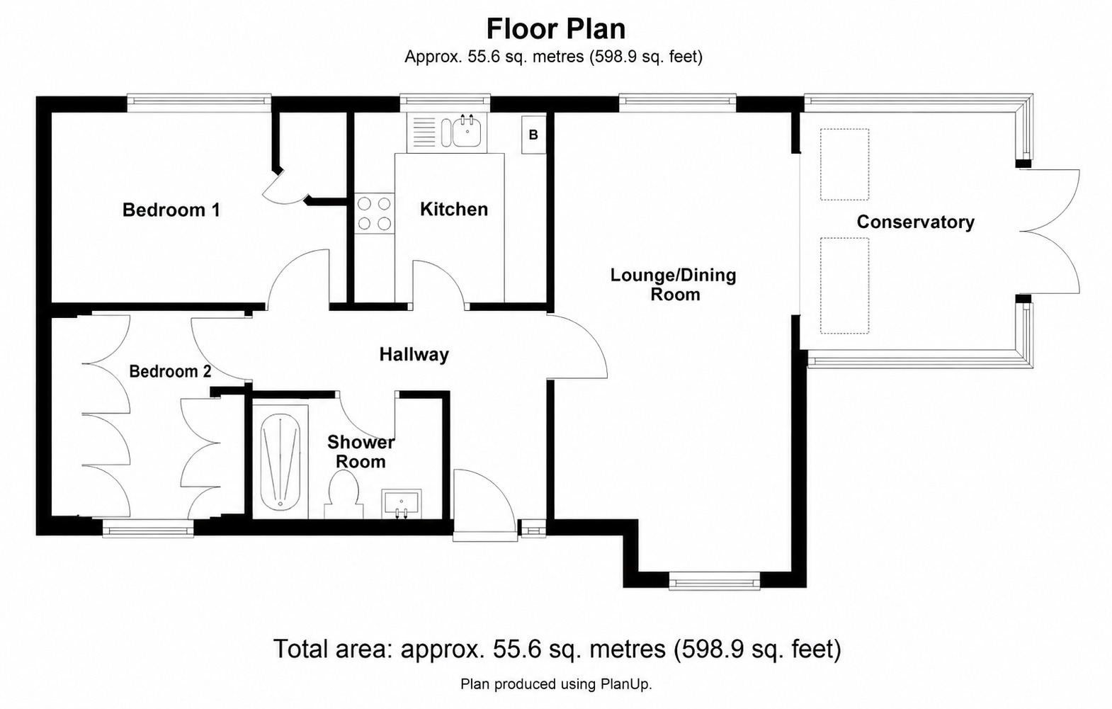 Floorplan of 2 bedroom Detached Bungalow for sale, Barley Close, Little Eaton, Derbyshire, DE21