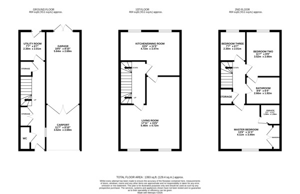 Floorplan of 3 bedroom Mid Terrace House for sale, Mill View, Belper, Derbyshire, DE56