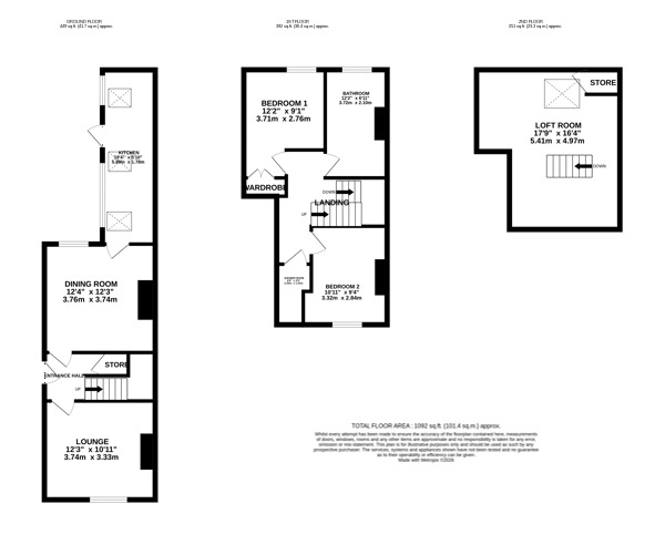 Floorplan of 2 bedroom Mid Terrace House for sale, Butterley Hill, Ripley, Derbyshire, DE5