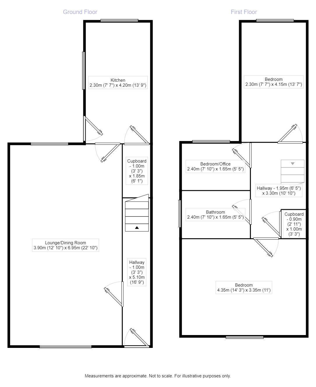 Floorplan of 3 bedroom Semi Detached House for sale, Villas Road, Ambergate, Derbyshire, DE56