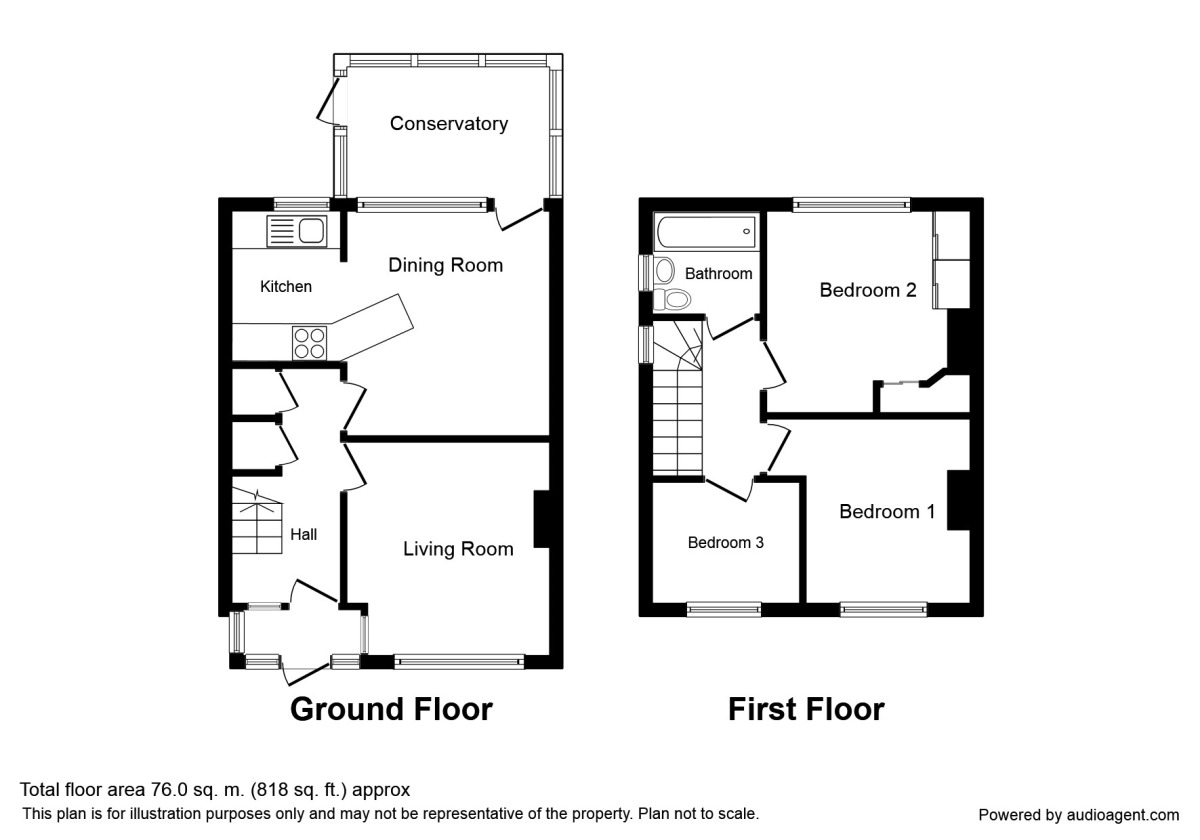 Floorplan of 3 bedroom Semi Detached House to rent, Cardigan Drive, Bury, Lancashire, BL9
