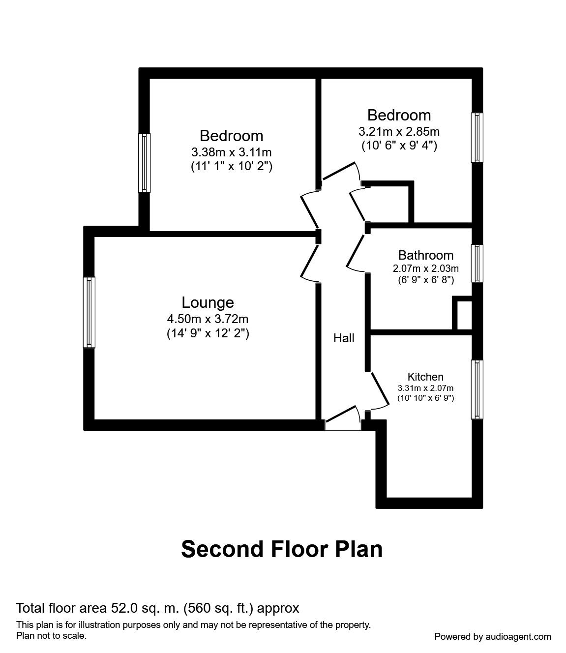 Floorplan of 2 bedroom Flat to rent, Vanguard Close, Bury, Lancashire, BL8