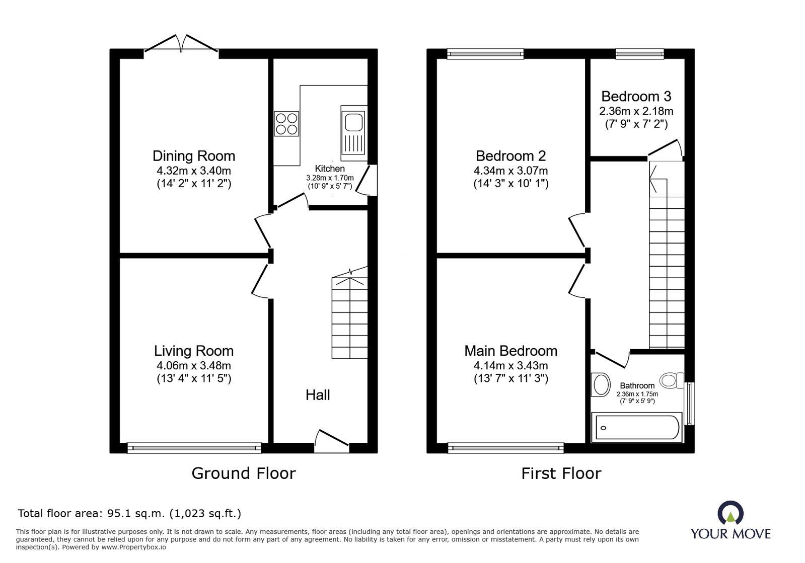 Floorplan of 3 bedroom Semi Detached House to rent, Mizpah Grove, Bury, Lancashire, BL8