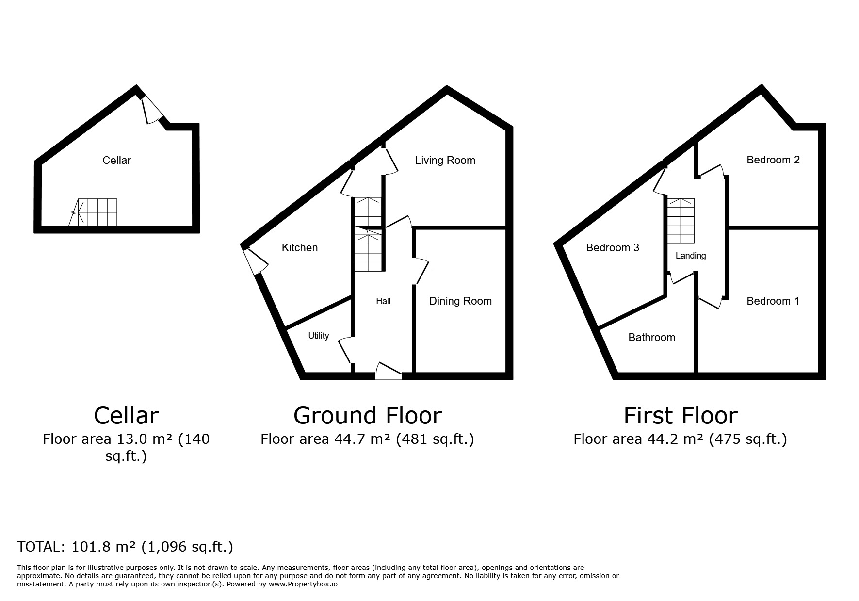 Floorplan of 3 bedroom End Terrace House for sale, Market Street, Tottington, Greater Manchester, BL8