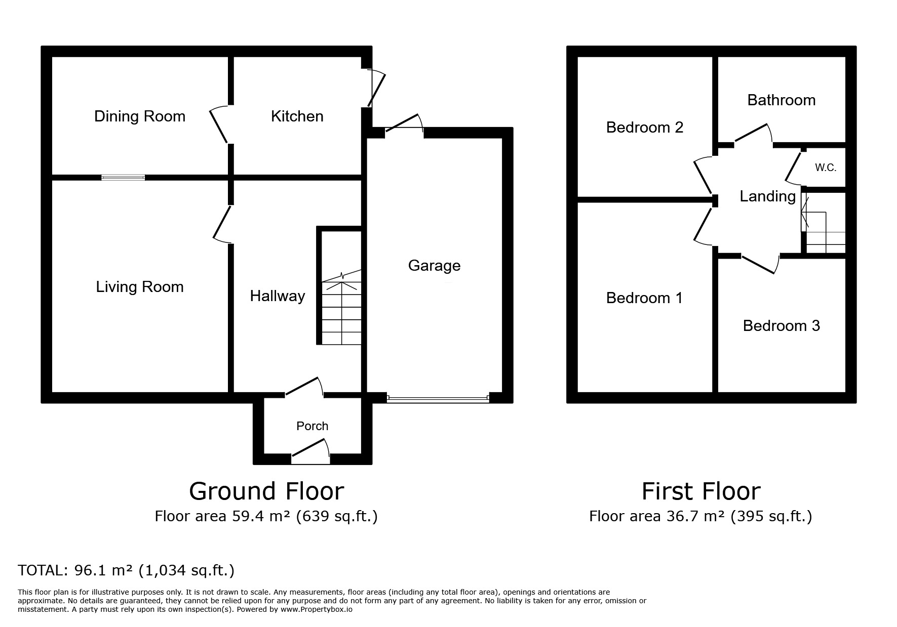 Floorplan of 3 bedroom Detached House for sale, Rhodes Drive, Unsworth, Greater Manchester, BL9