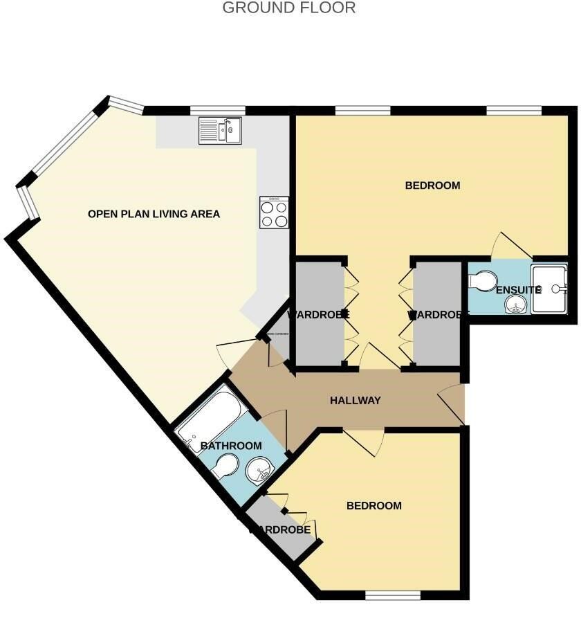 Floorplan of 2 bedroom  Flat for sale, Derby Court, Bury, Greater Manchester, BL9