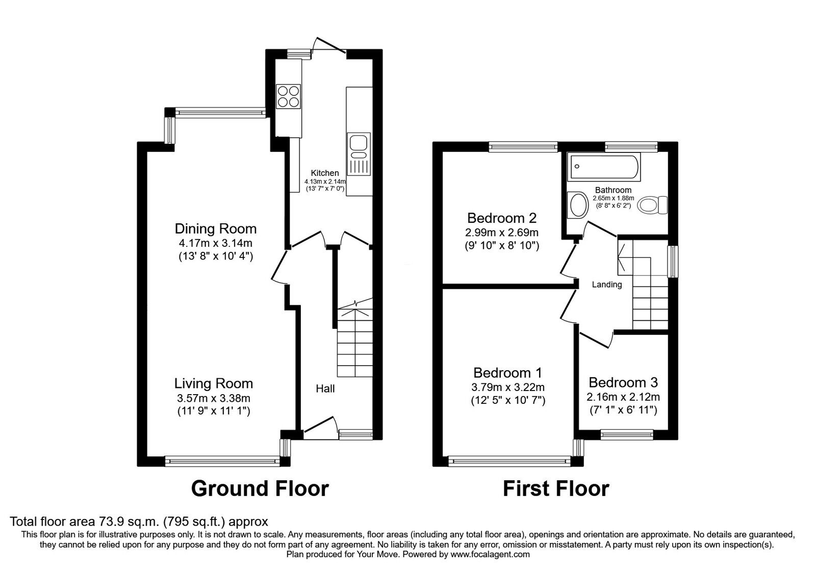 Floorplan of 3 bedroom Semi Detached House for sale, Ainsworth Lane, Bolton, Greater Manchester, BL2