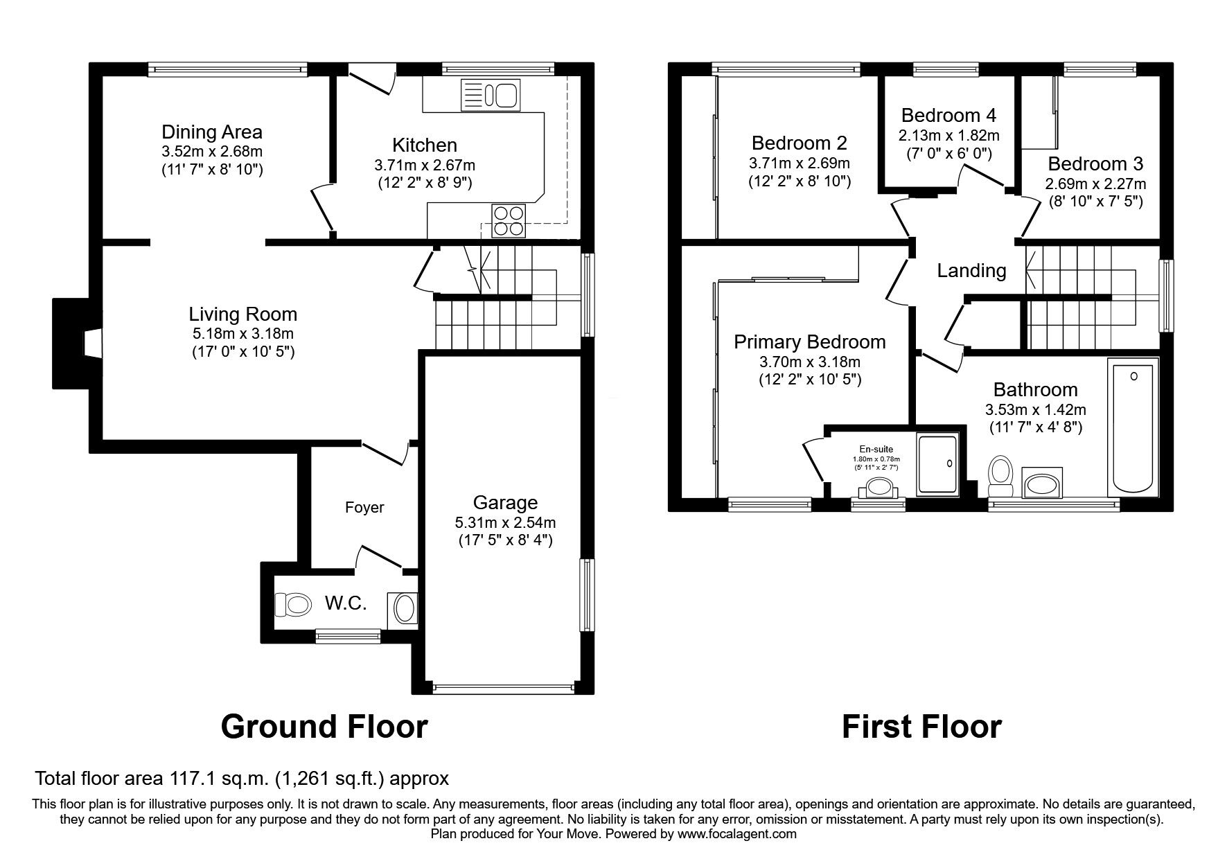 Floorplan of 4 bedroom Detached House for sale, Croyde Close, Bolton, Greater Manchester, BL2