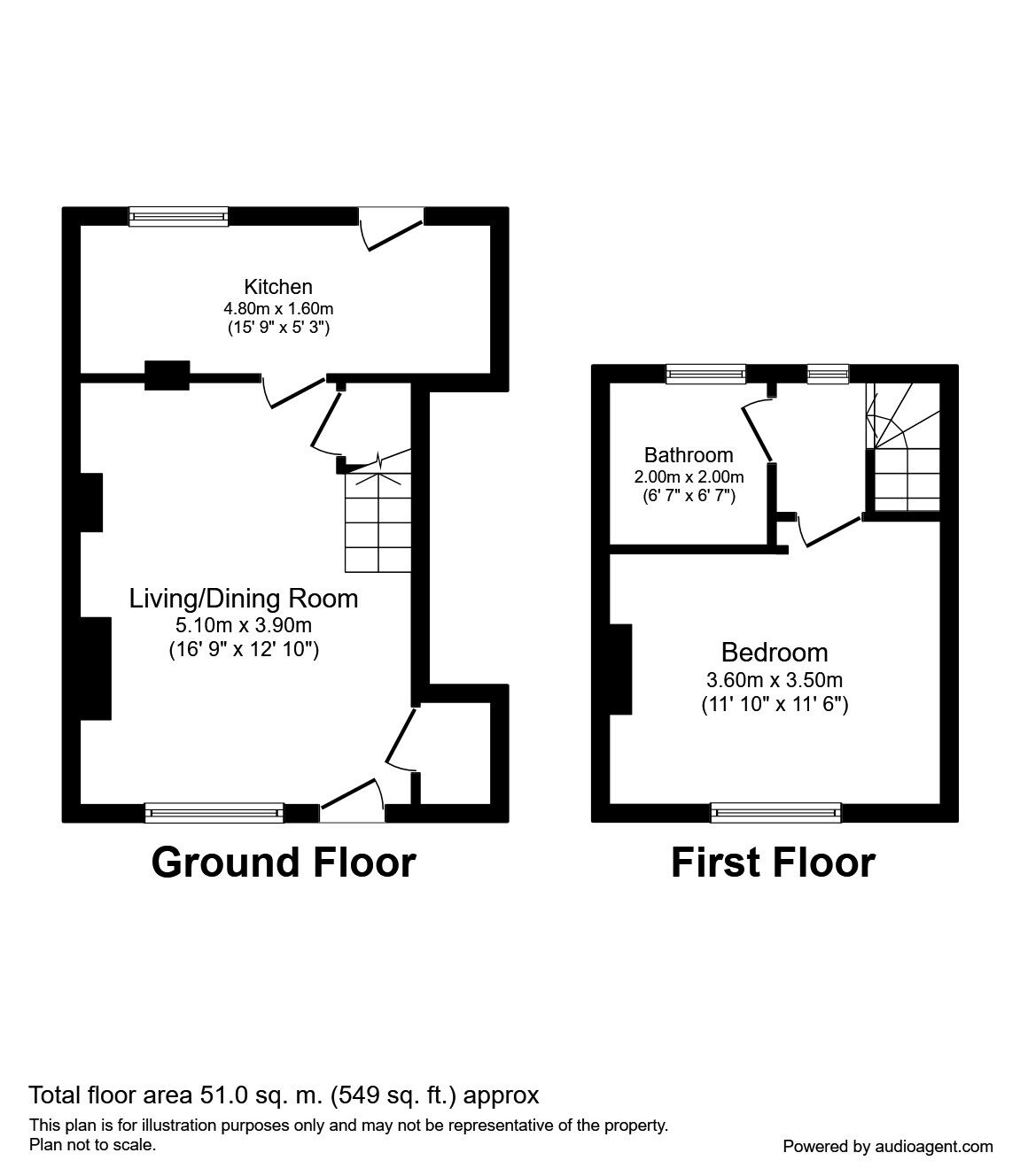 Floorplan of 1 bedroom  House to rent, Worcester Road, Bromsgrove, Worcestershire, B61