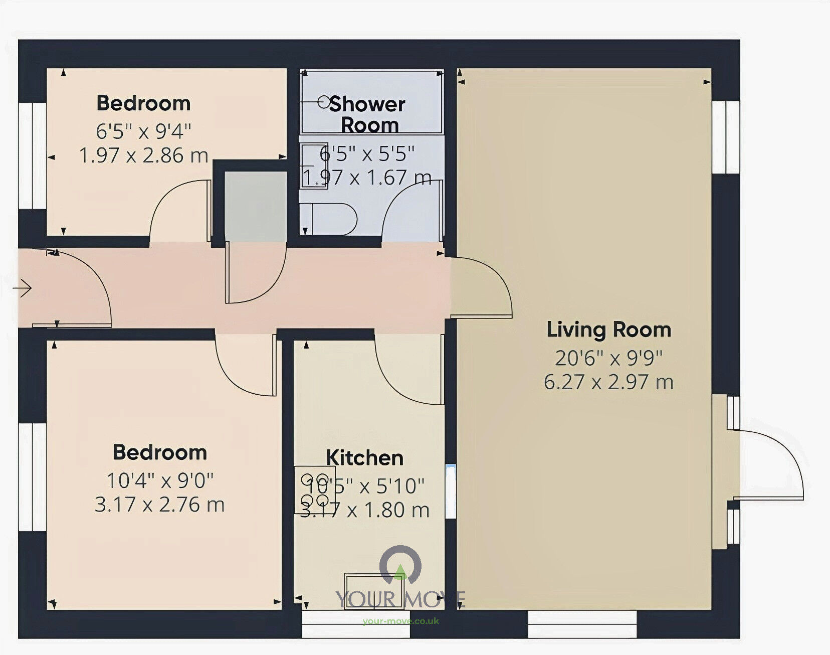 Floorplan of 2 bedroom Flat to rent, Acre Lane, Droitwich, Worcestershire, WR9