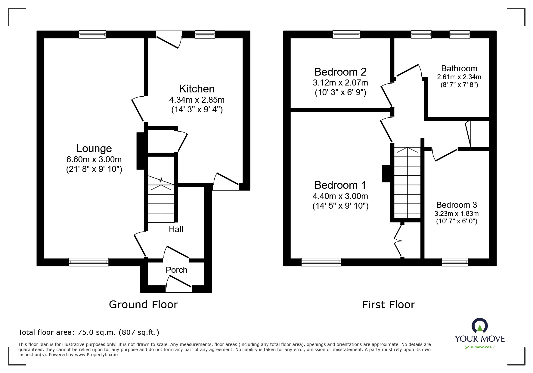 Floorplan of 3 bedroom Mid Terrace House to rent, Toll House Road, Rednal, Birmingham, B45