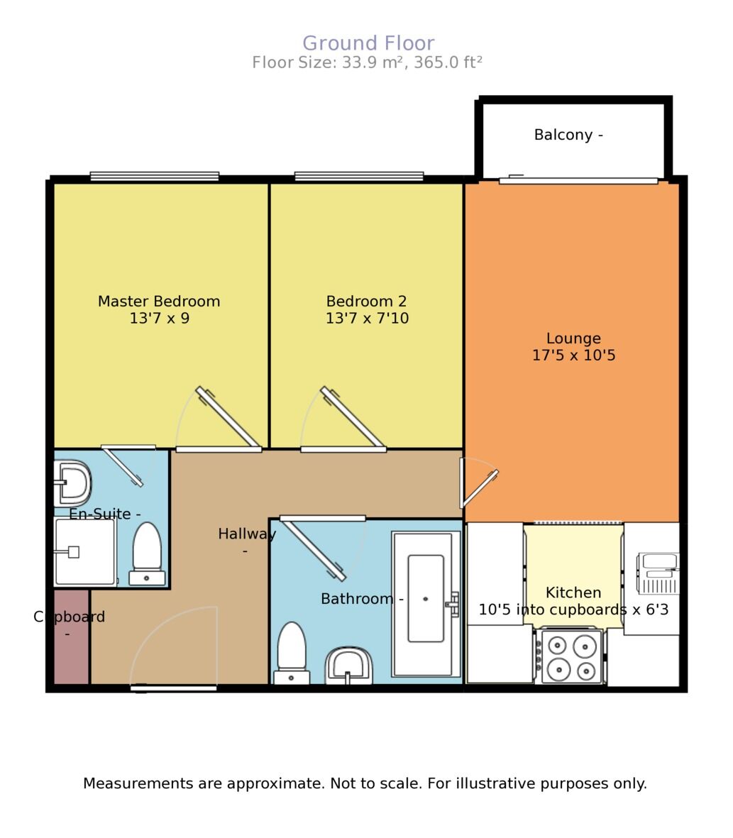 Floorplan of 2 bedroom Flat to rent, Bath Road, Worcester, Worcestershire, WR5