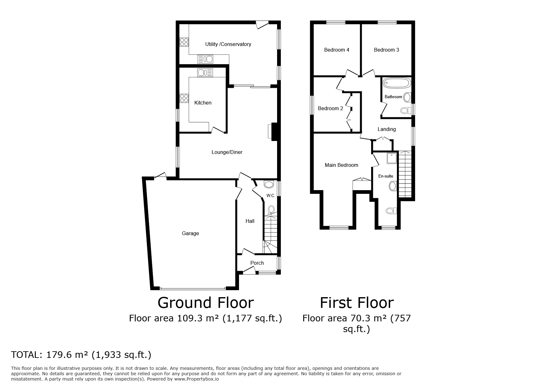 Floorplan of 4 bedroom Detached House for sale, Wildmoor Lane, Catshill, Worcestershire, B61
