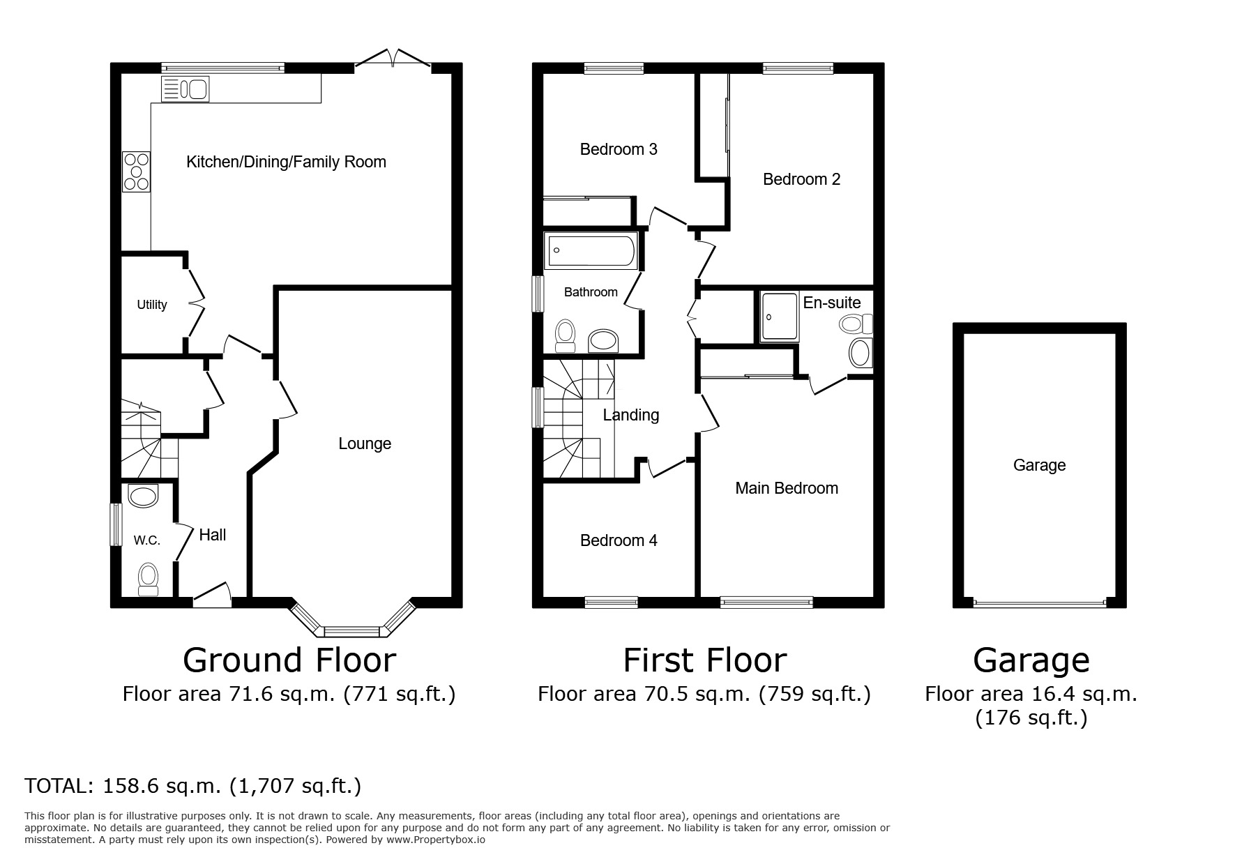 Floorplan of 4 bedroom Detached House for sale, Swallows Close, Bromsgrove, Worcestershire, B61