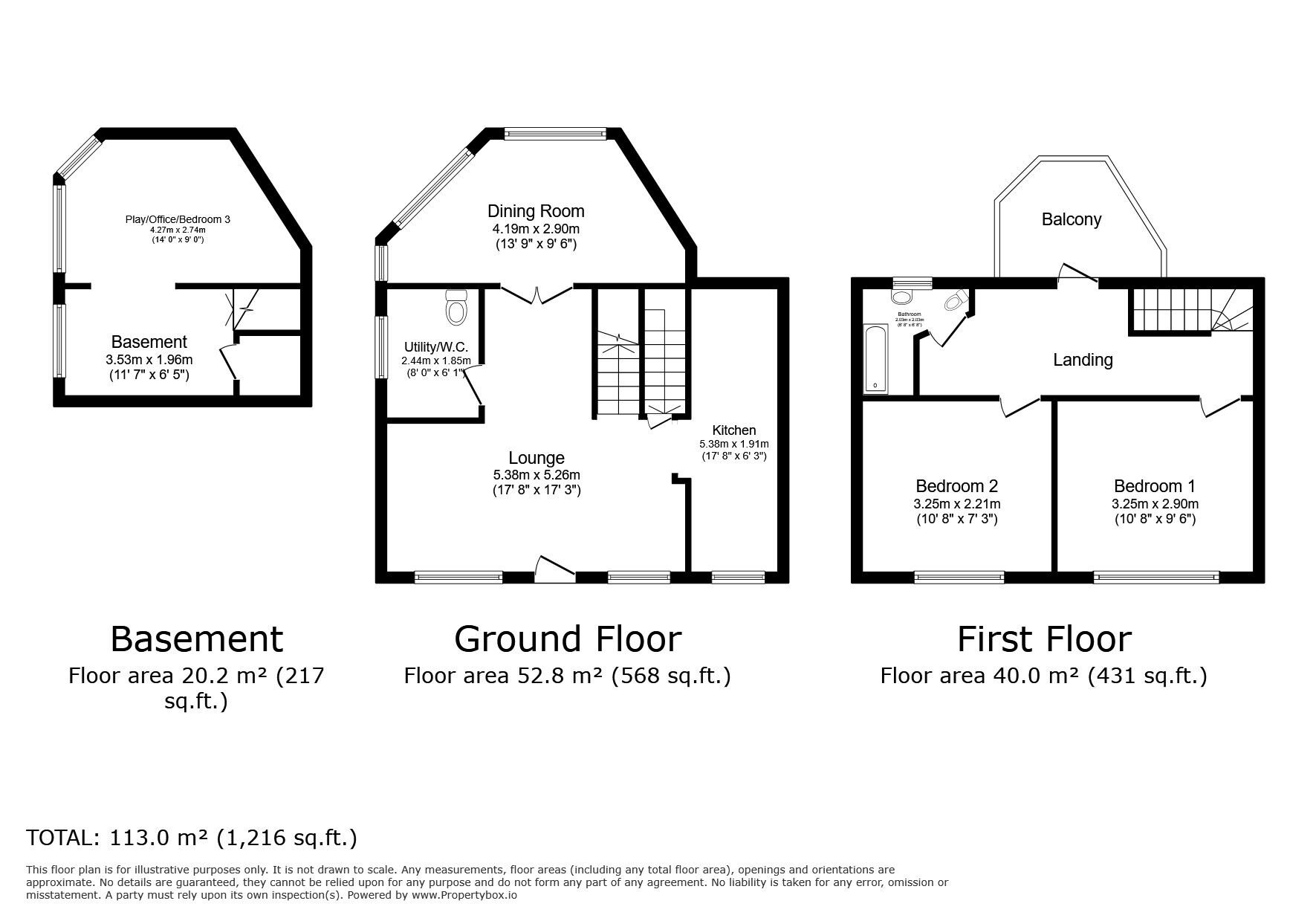 Floorplan of 3 bedroom Detached House for sale, New Wharf, Tardebigge, Worcestershire, B60