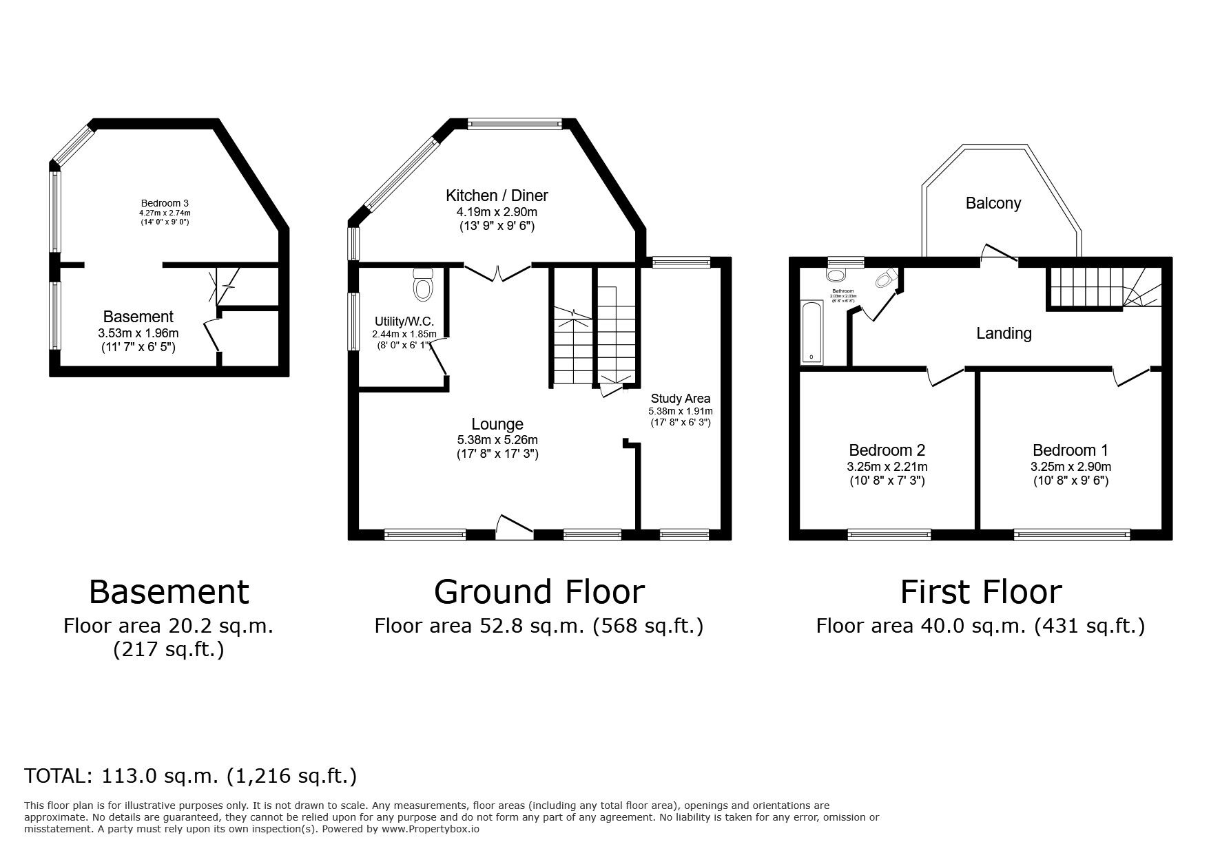Floorplan of 3 bedroom Detached House for sale, New Wharf, Tardebigge, Worcestershire, B60