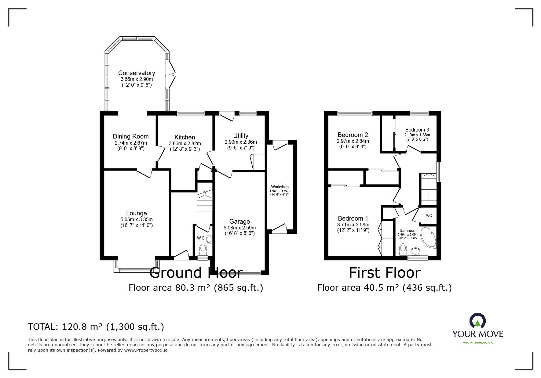 Floorplan of 3 bedroom Detached House for sale, Tythe Barn Close, Stoke Heath, Worcestershire, B60