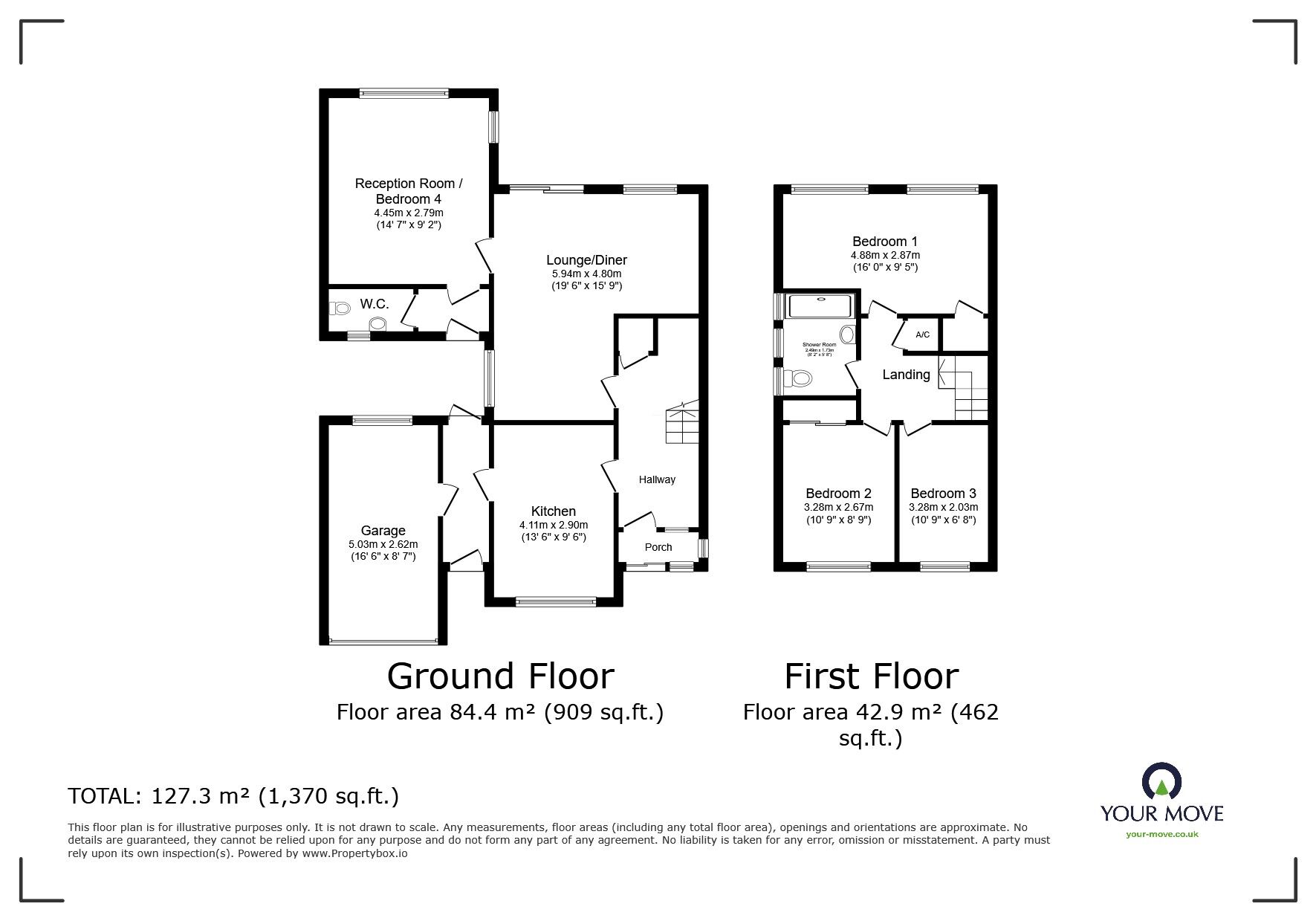 Floorplan of 3 bedroom Semi Detached House for sale, Slideslow Avenue, Bromsgrove, Worcestershire, B60
