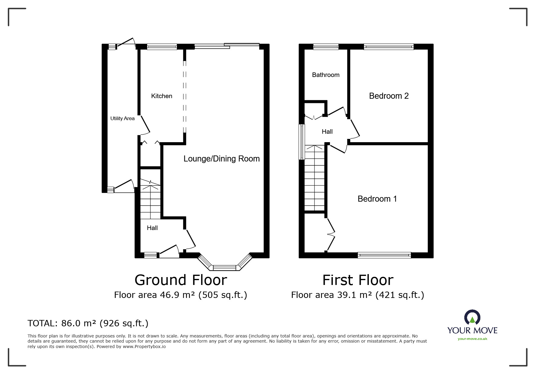 Floorplan of 2 bedroom Semi Detached House for sale, Forelands Grove, Bromsgrove, Worcestershire, B61
